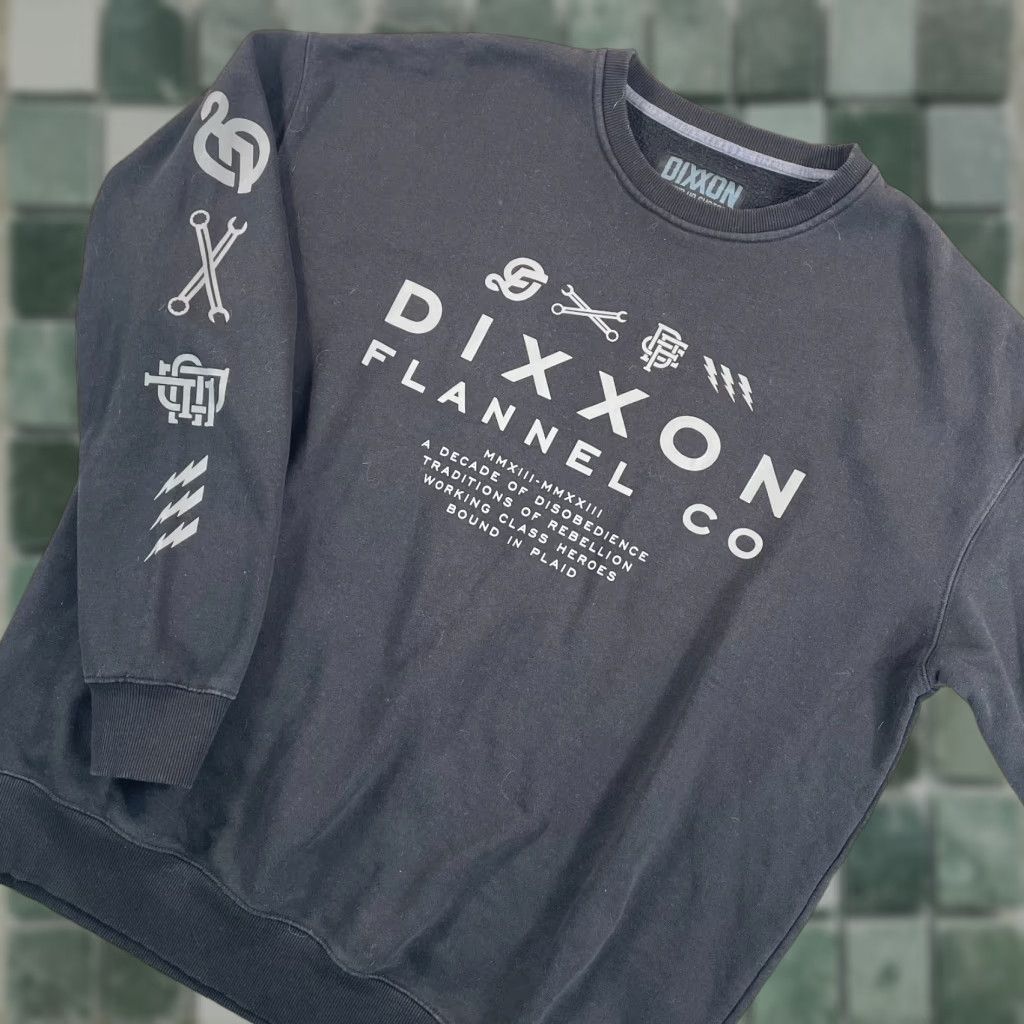Logo 7 Dixxon Ground Up Custom Fleece Sweatshirt Men XL Black Center Logo Long Sleeve Size US XL / EU 56 / 4 - 1 Thumbnail
