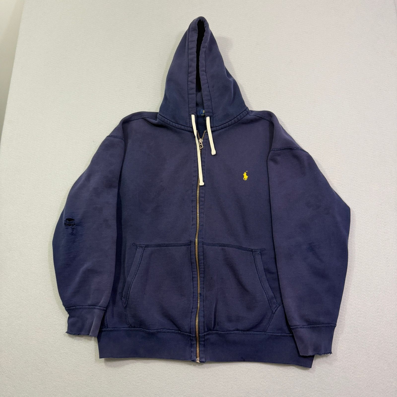 Polo Ralph Lauren Polo Ralph Lauren Full Zip Hoodie Men's 2XB Faded Distressed Size US XXL / EU 58 / 5 - 1 Thumbnail