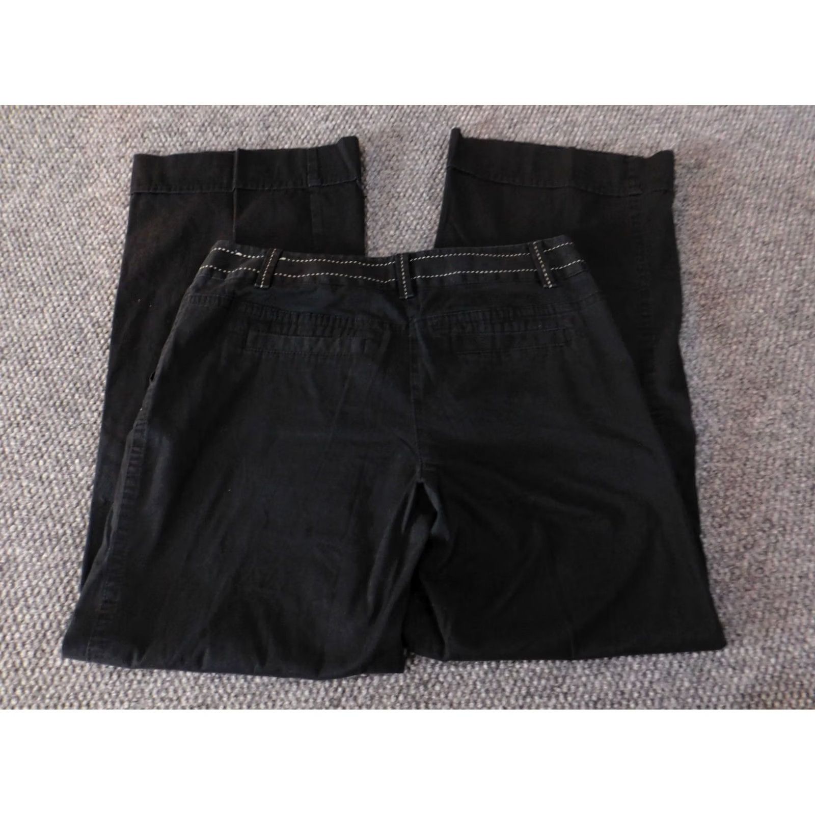 Ann Taylor Ann Taylor Loft Pants Womens Chino Straight 8 Black Cotton Spandex Knit Inseam 30 Comfort Casual Regular Medium Rise 8.5-10.5 Inseam 30 Black Size 30" / US 8 / IT 44 - 6 Thumbnail