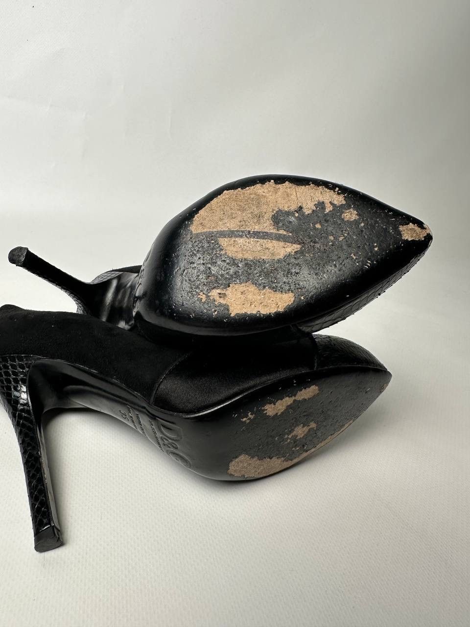 Dolce & Gabbana DOLCE&GABBANA Heels Snake Leather Details Black Size US 6 / IT 36 - 8 Thumbnail