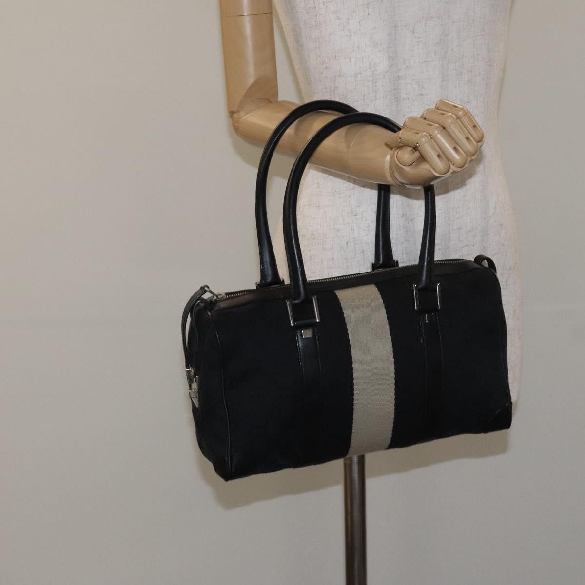 Gucci GUCCI GG Canvas Sherry Line Hand Bag Black Silver 000 0851 Size ONE SIZE - 21 Thumbnail