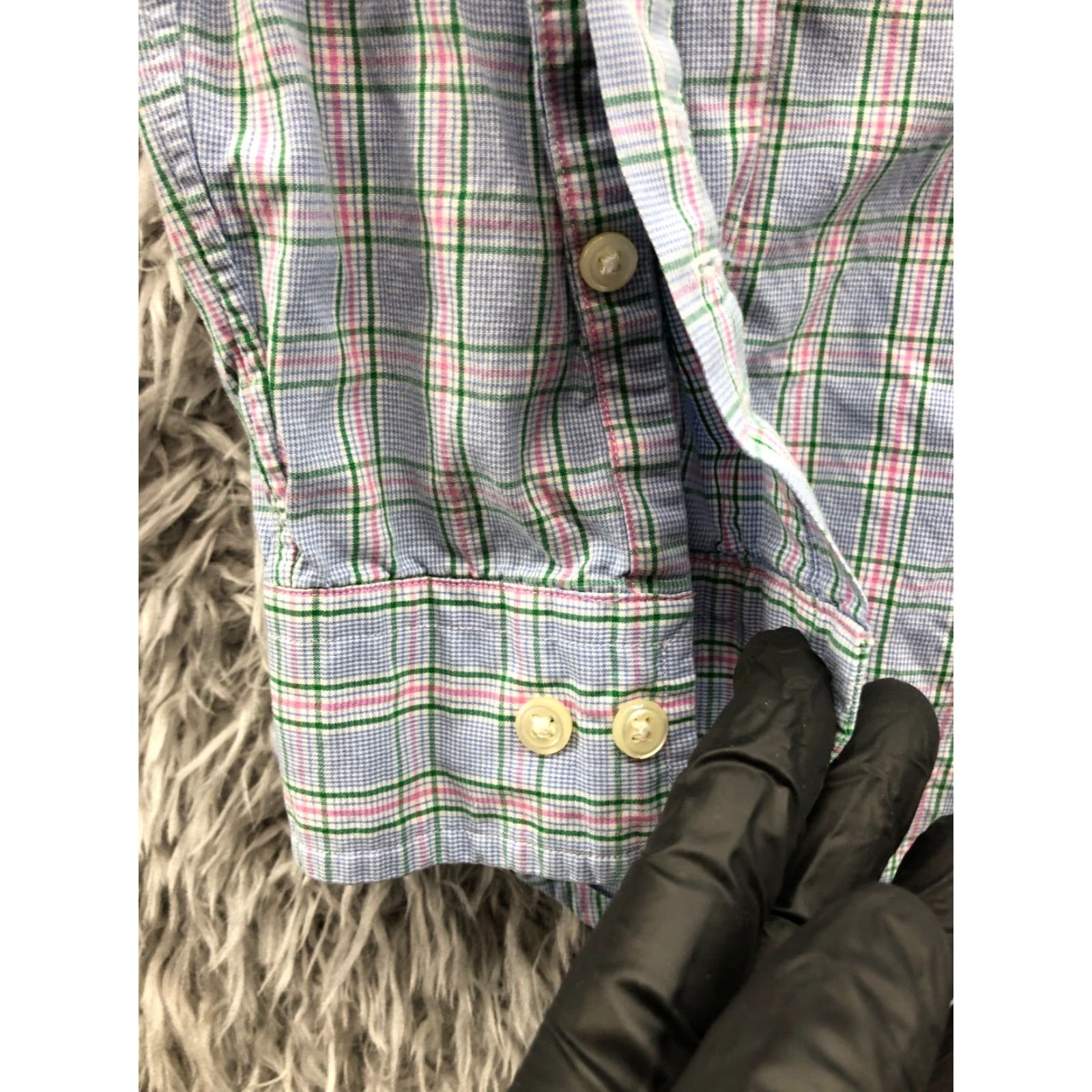 Ralph Lauren Ralph Lauren Shirt Mens Long Sleeve Button-Down Collar Blue Check 15.5 32/33 Regular Pattern Size US L / EU 52-54 / 3 - 3 Thumbnail