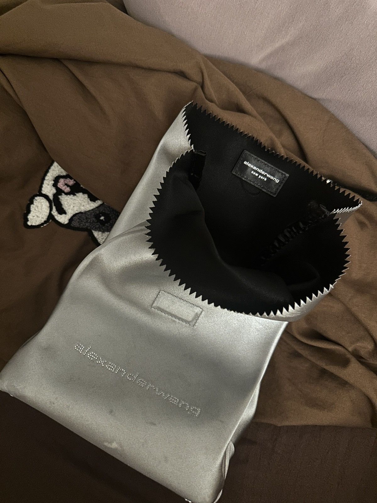 Alexander Wang Alexander Wang Satin Pouch Bag Silver Size ONE SIZE - 4 Thumbnail
