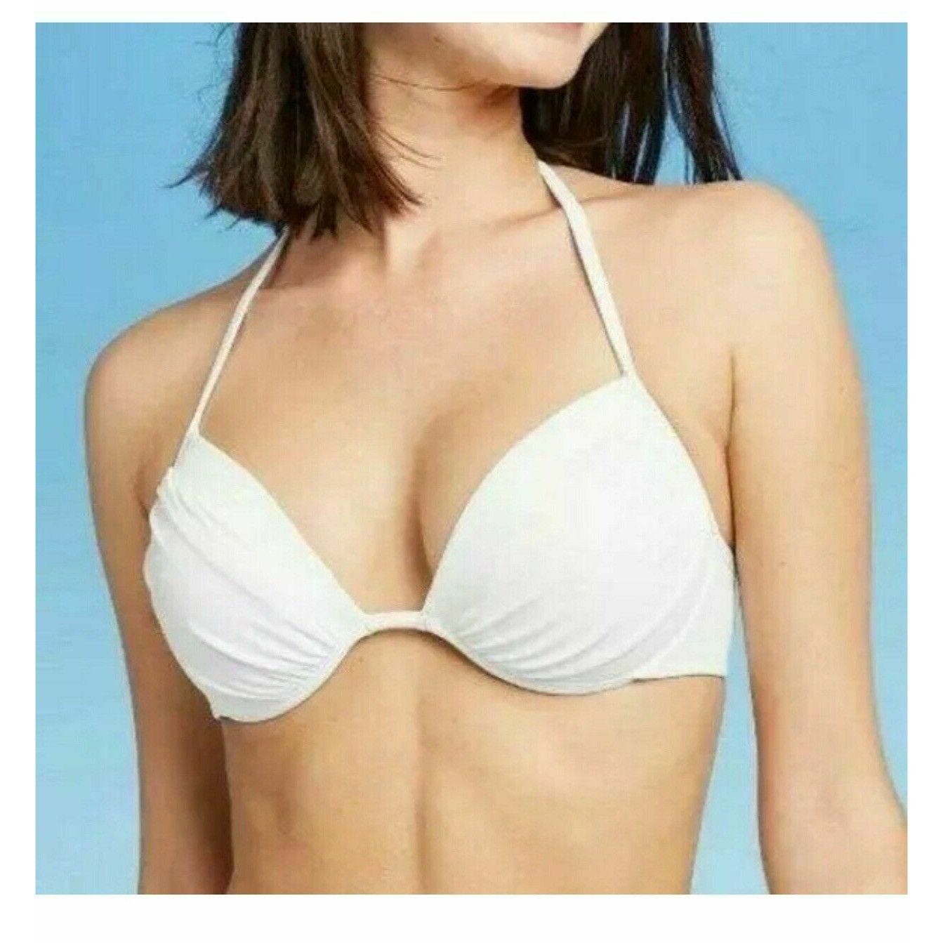 Other Womens Light Lift Halter Bikini Top Shade & Shore White Adju Size ONE SIZE - 3 Thumbnail
