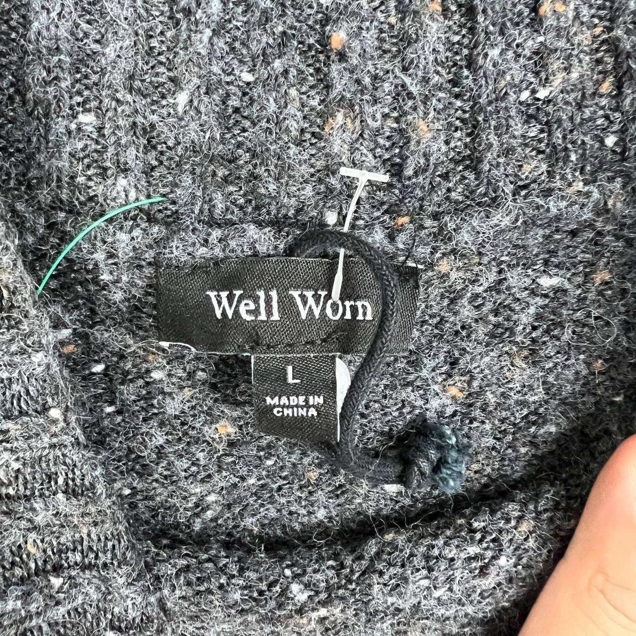 Other Well Worn Sweater Women Large Gray Speckled Knit Mock Neck Size L / US 10 / IT 46 - 5 Thumbnail