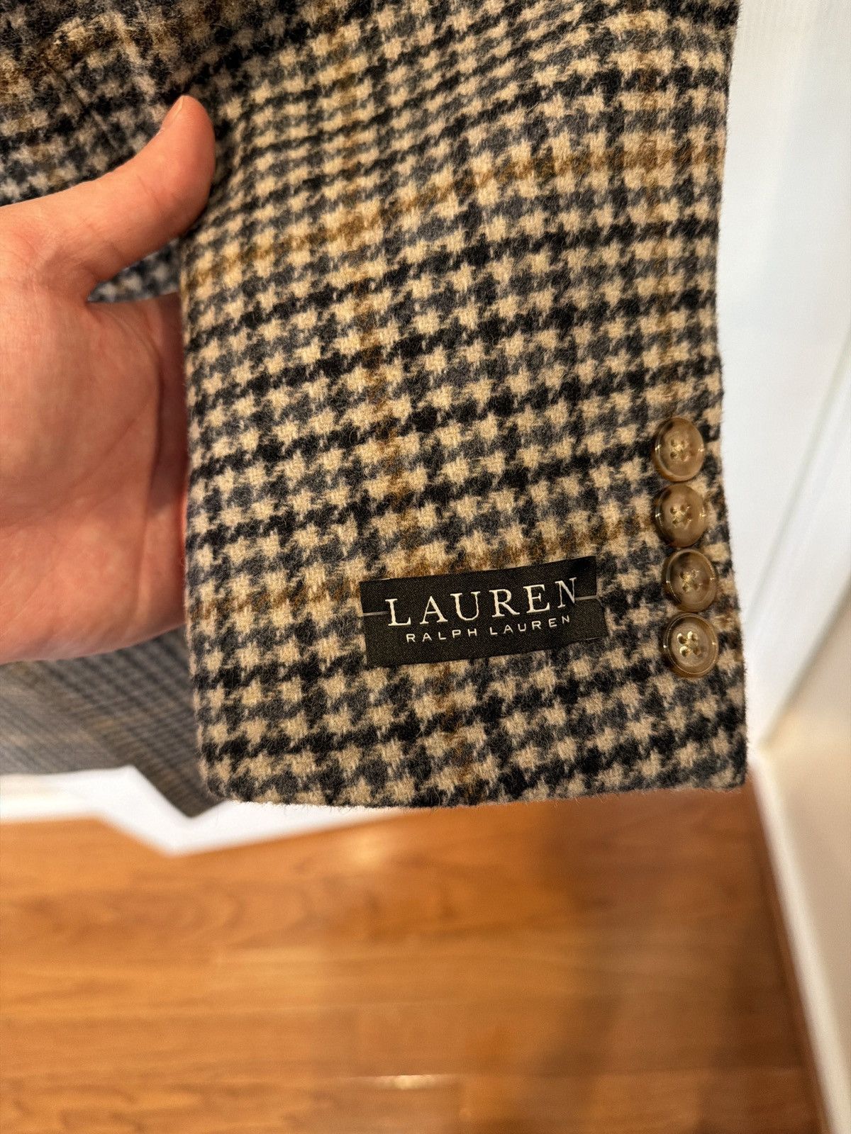 Lauren Ralph Lauren Lauren Ralph Lauren “Luther” Houndstooth Beige Wool Overcoat Size US M / EU 48-50 / 2 - 3 Thumbnail