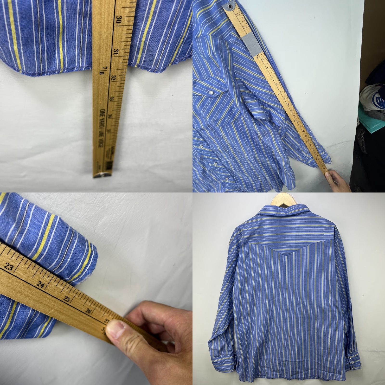 Wrangler VINTAGE Wrangler Western Striped Pearl Snap Button Long Sleeve Shirt 2XL Size US XXL / EU 58 / 5 - 8 Thumbnail