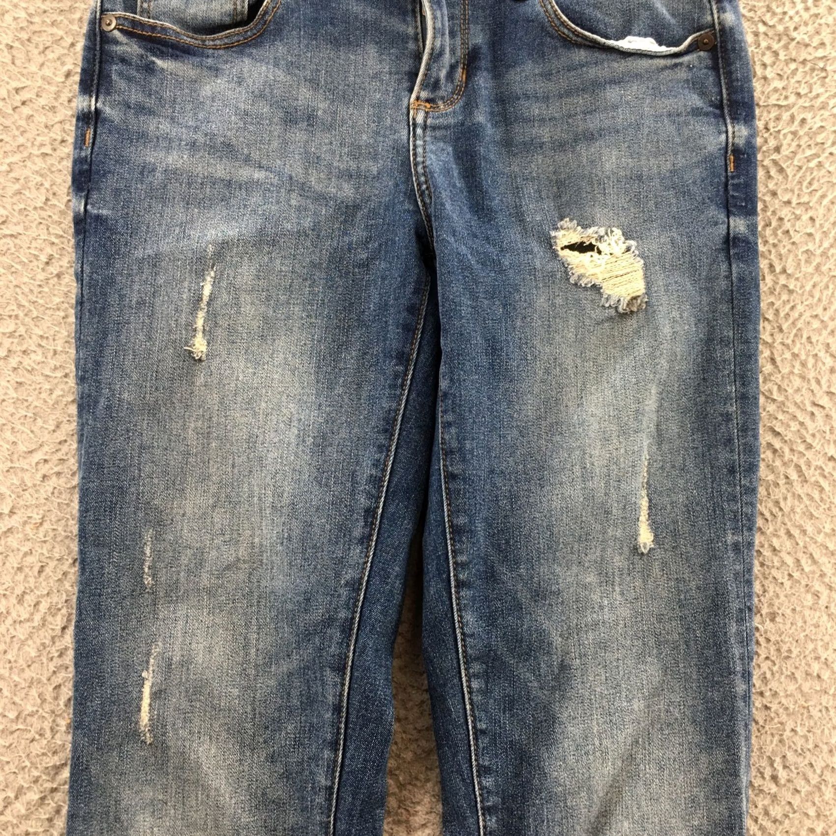 Banana Republic Banana Republic Jeans Womens 24 Straight Denim Blue Distressed 5-Pocket Regular Rise Low Inseam 30.5 inches XXs? Size 42" / US 20 - 6 Thumbnail