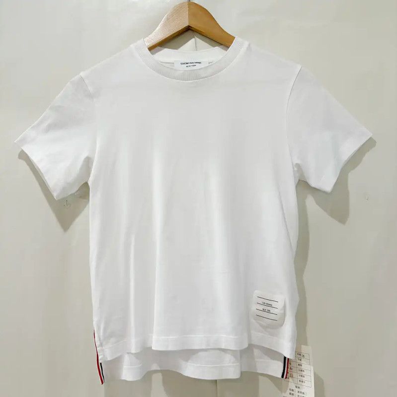 Thom Browne Thom Browne Short Sleeve White Cotton Tee 0089 Size XXS / US 00 / IT 34 - 1 Thumbnail