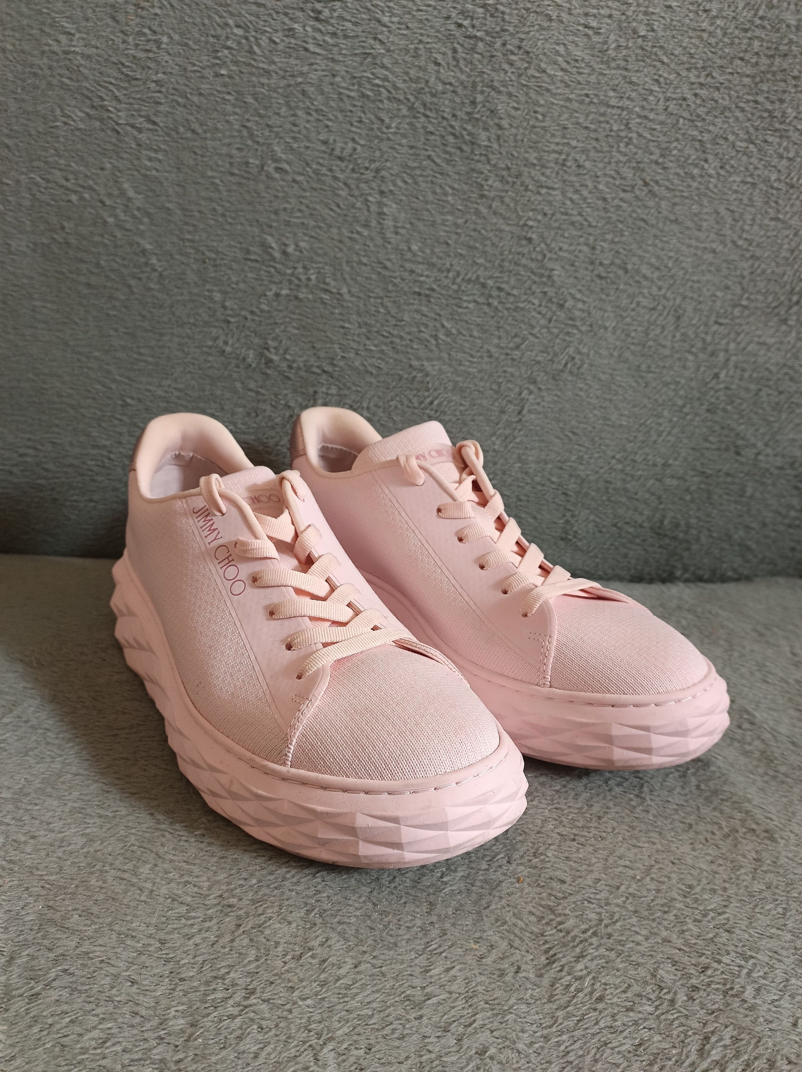 Jimmy Choo Jimmy Choo Pink Diamond Fabric Low Top Sneakers EU40 Size US 10 / IT 40 - 3 Thumbnail