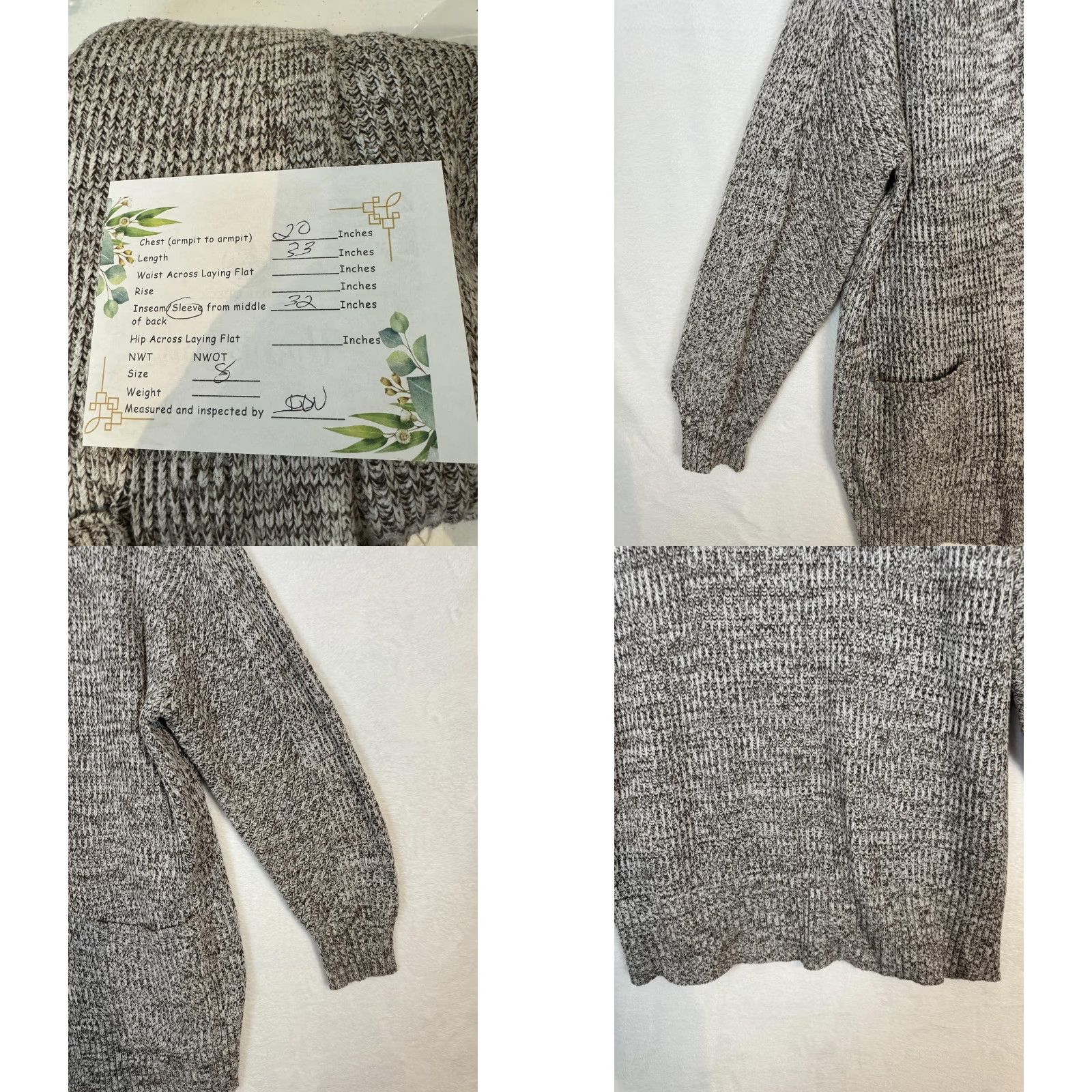 Vintage A New Day Cardigan Sweater Women’s S Long Waisted Open Front Knit V-Neck Raglan Sleeve Brown Size S / US 4 / IT 40 - 8 Thumbnail