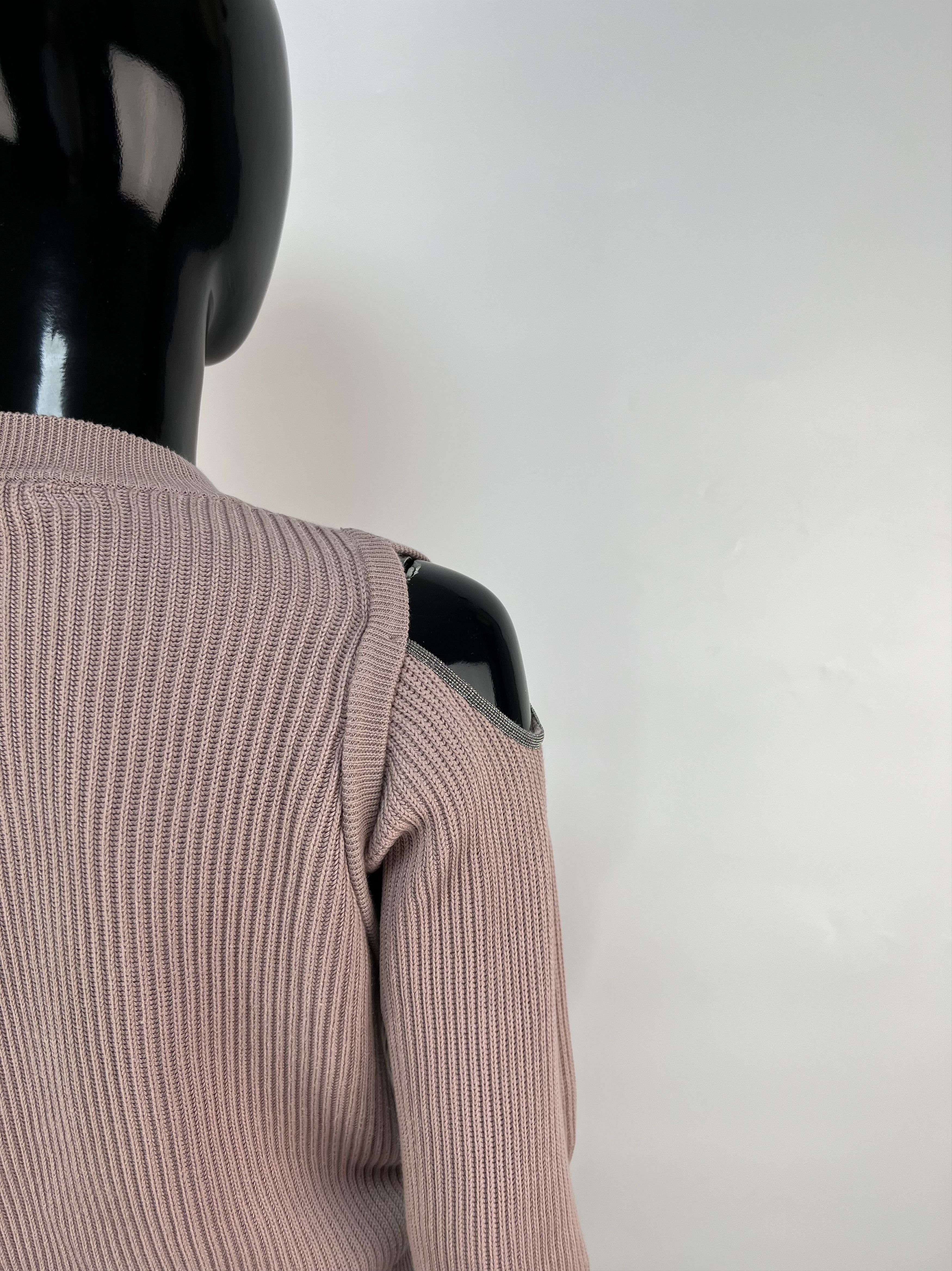 Brunello Cucinelli Brunello Cucinelli Ribbed Cotton Crew Neck Sweater Size 12 Size XS / US 0-2 / IT 36-38 - 13 Thumbnail