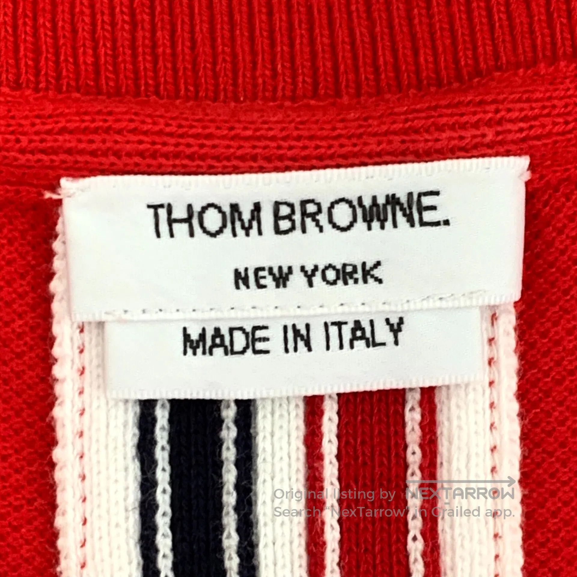 Thom Browne Thom Browne Red Striped Cotton Crew Neck Short Sleeve T-Sh Size US XS / EU 42 / 0 - 6 Thumbnail