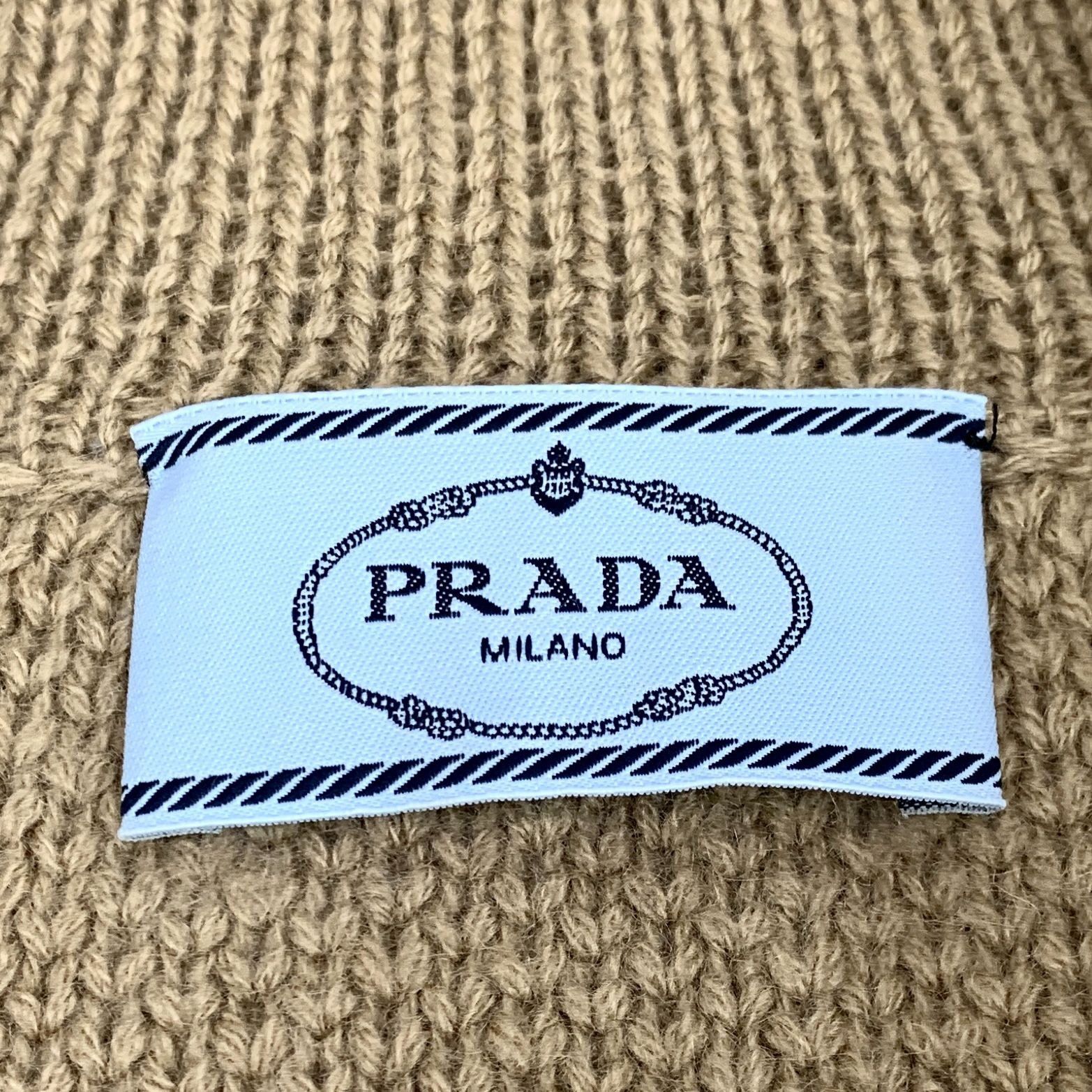 Prada Prada Brown 100% Cashmere Knitted Single-Breasted Sweater Co Size S / US 4 / IT 40 - 2 Thumbnail