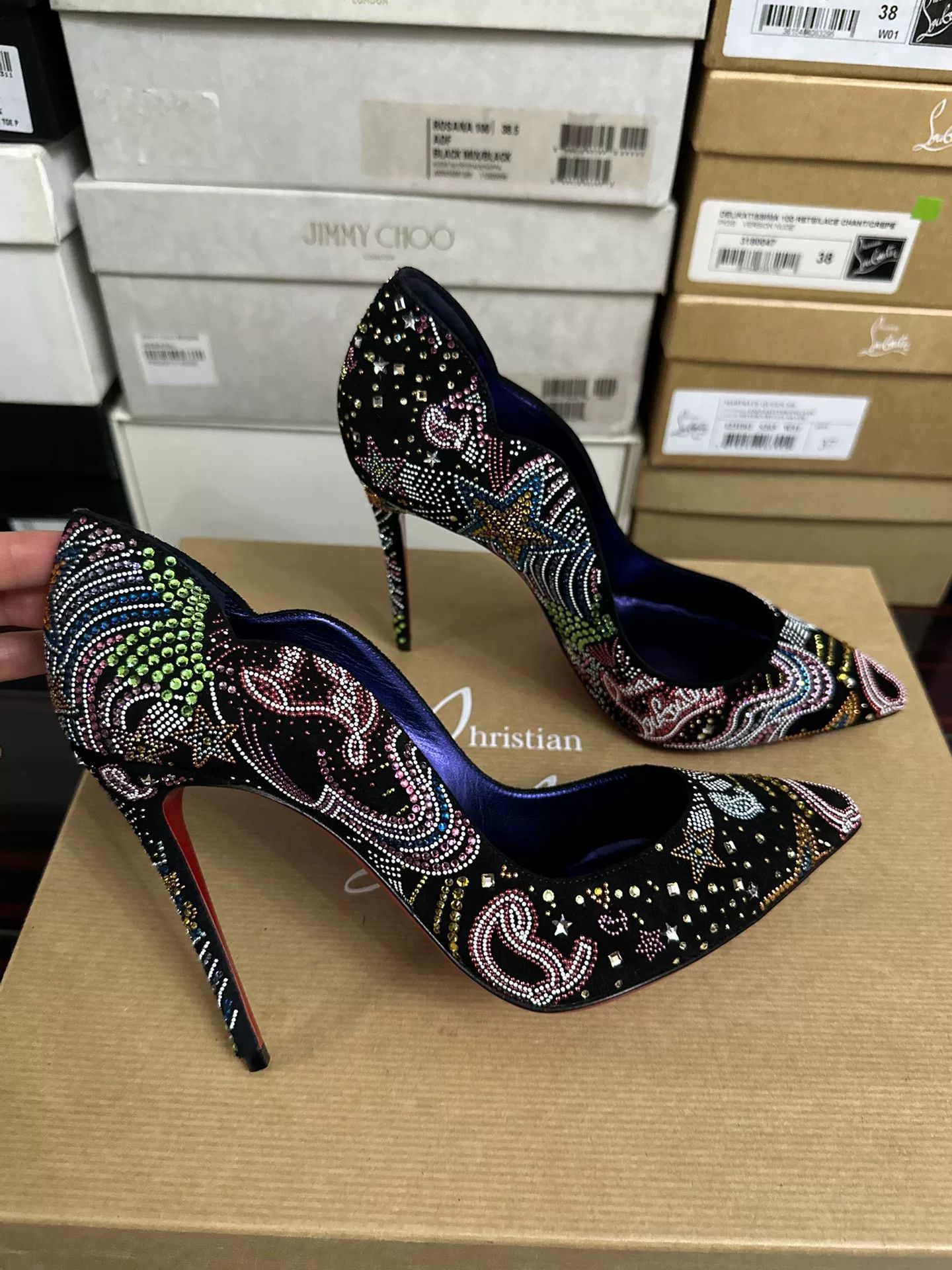 Christian Louboutin Christian Louboutin Crystal Red Sole Shoes Size US 6.5 / IT 36.5 - 1 Thumbnail