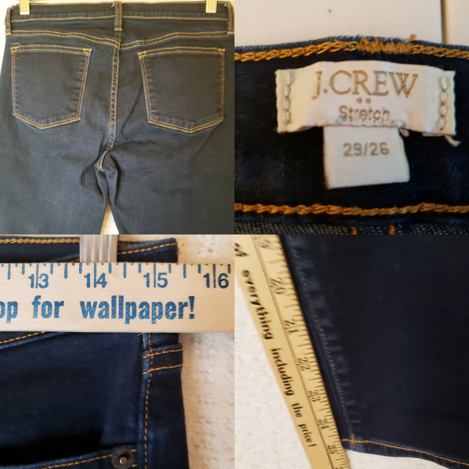 J.Crew J.CREW Women 29x26 Blue Stretch Denim Jeans Straight Ladies Regular Fit New Size 29" - 8 Thumbnail