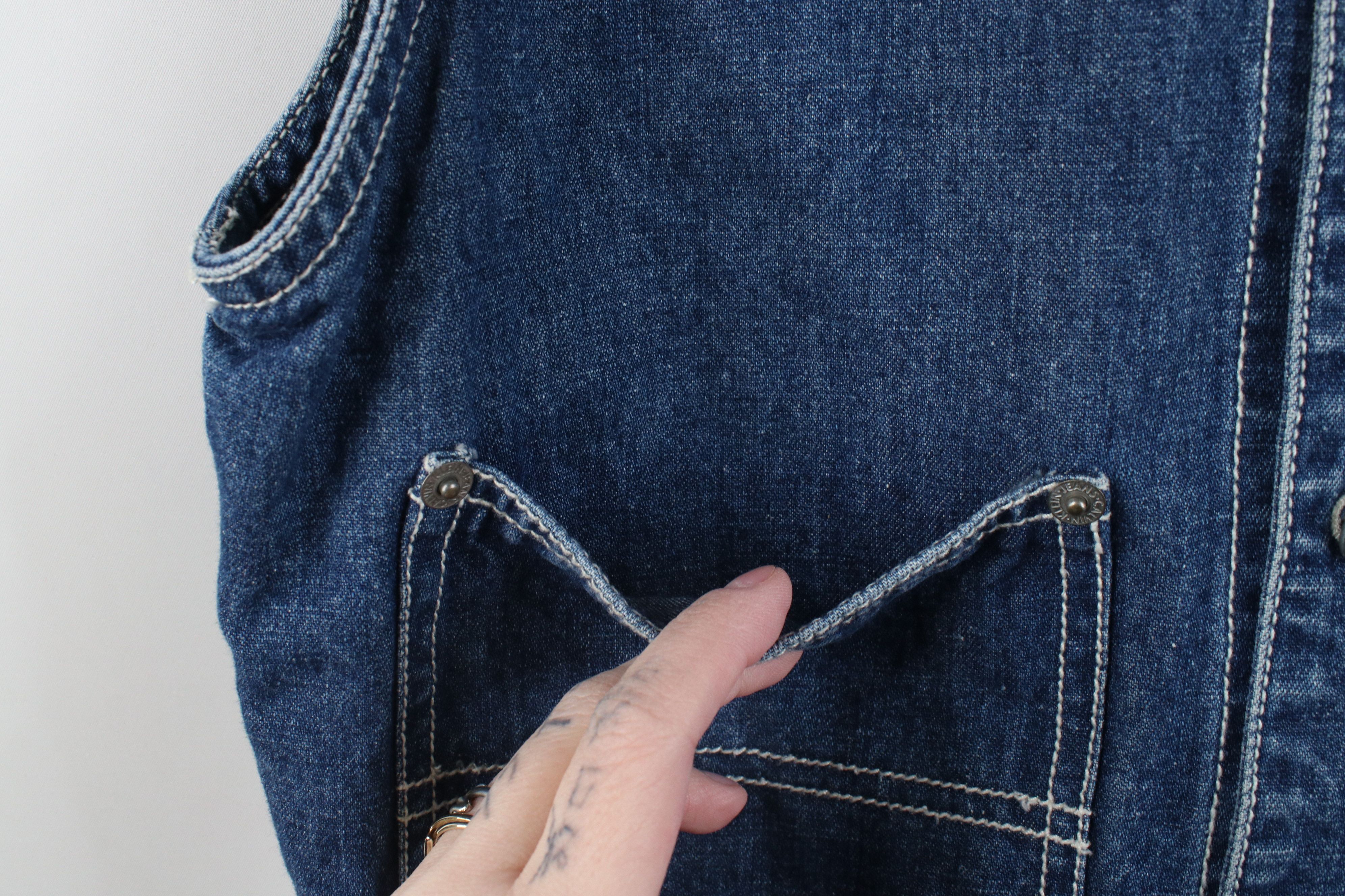 Calvin Klein Vintage 90s Calvin Klein Cropped Denim Trucker Vest Jacket Size M / US 6-8 / IT 42-44 - 6 Thumbnail