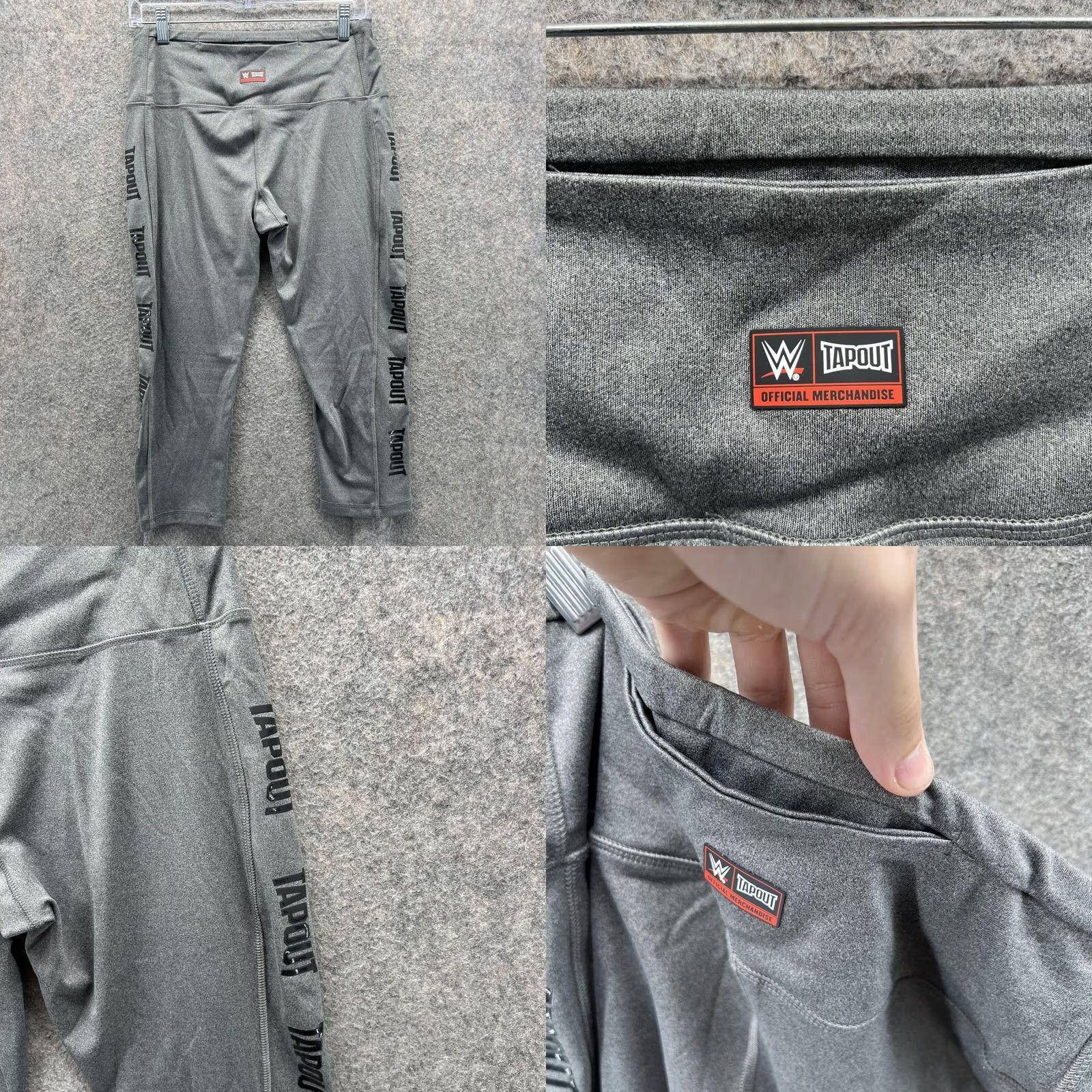 Tapout Tapout Leggings Women Large Gray Athletic Compression Elastic Waist Size 36" / US 14 / IT 50 - 8 Thumbnail
