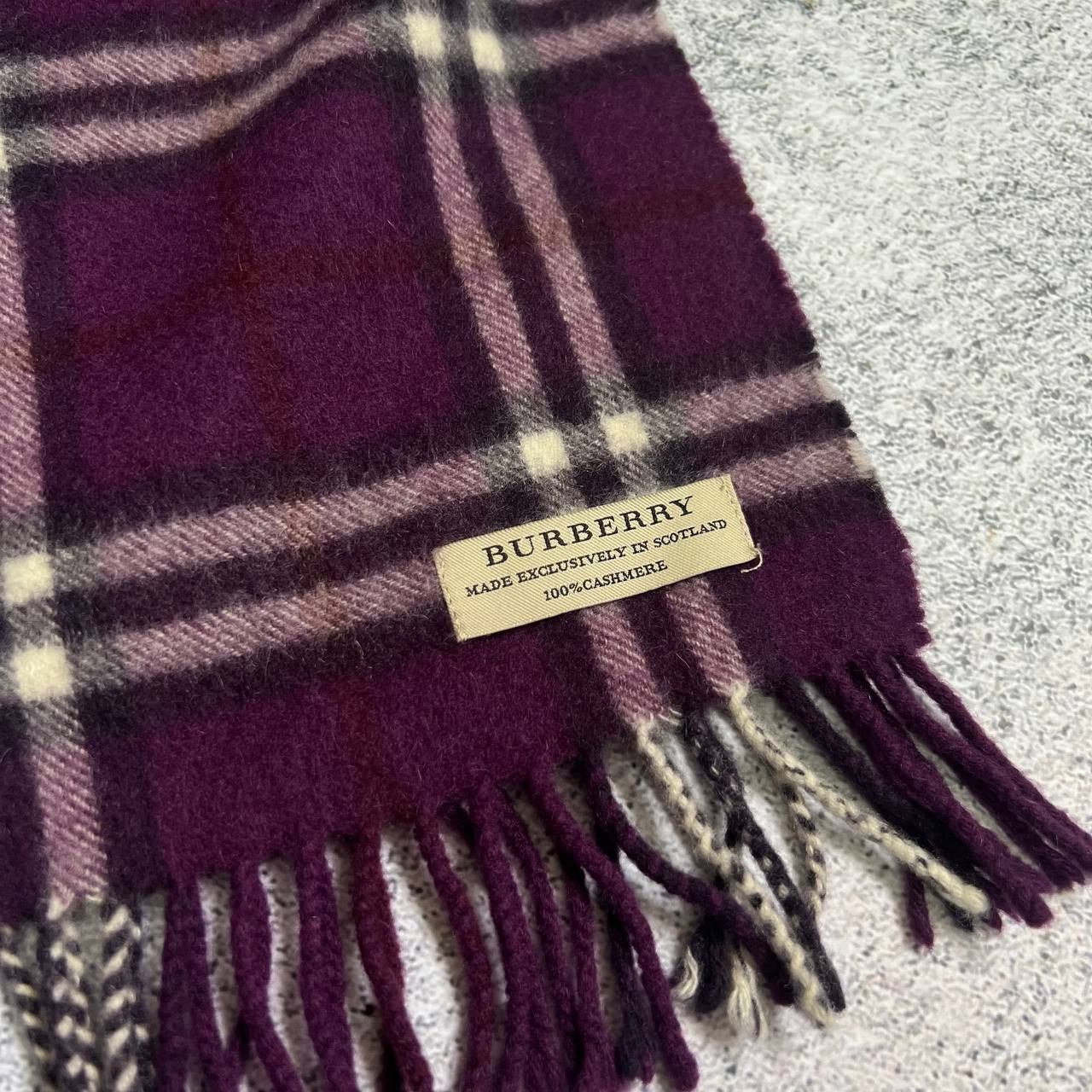Burberry Burberry 100% Cashmere Scarf – Purple Size ONE SIZE - 3 Thumbnail