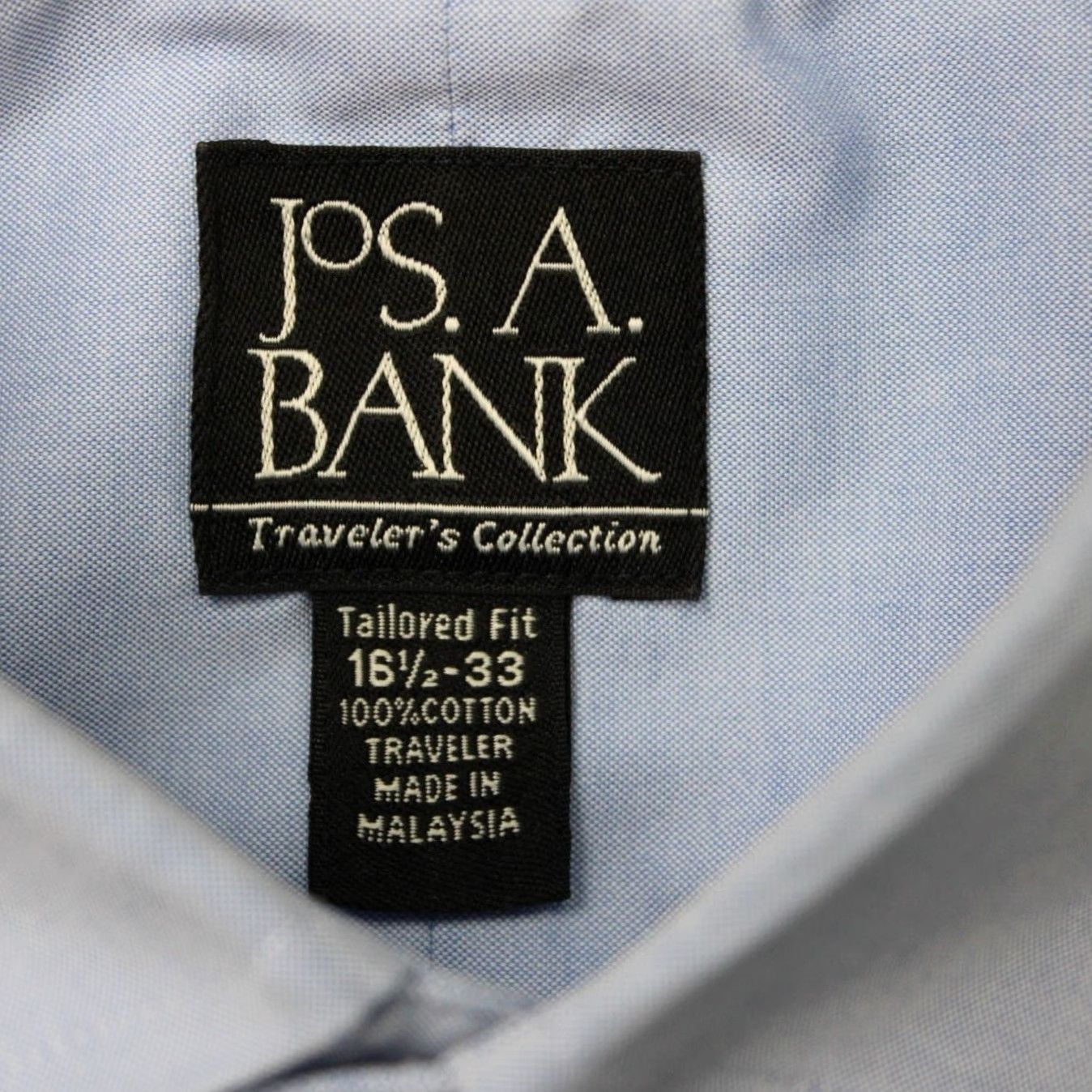 Jos. A. Bank Jos A Bank Shirt Mens 16 1/2, 33 Blue Traveler's Tailored Fit French Cuff L/S Dress Shirt Size US XL / EU 56 / 4 - 7 Thumbnail