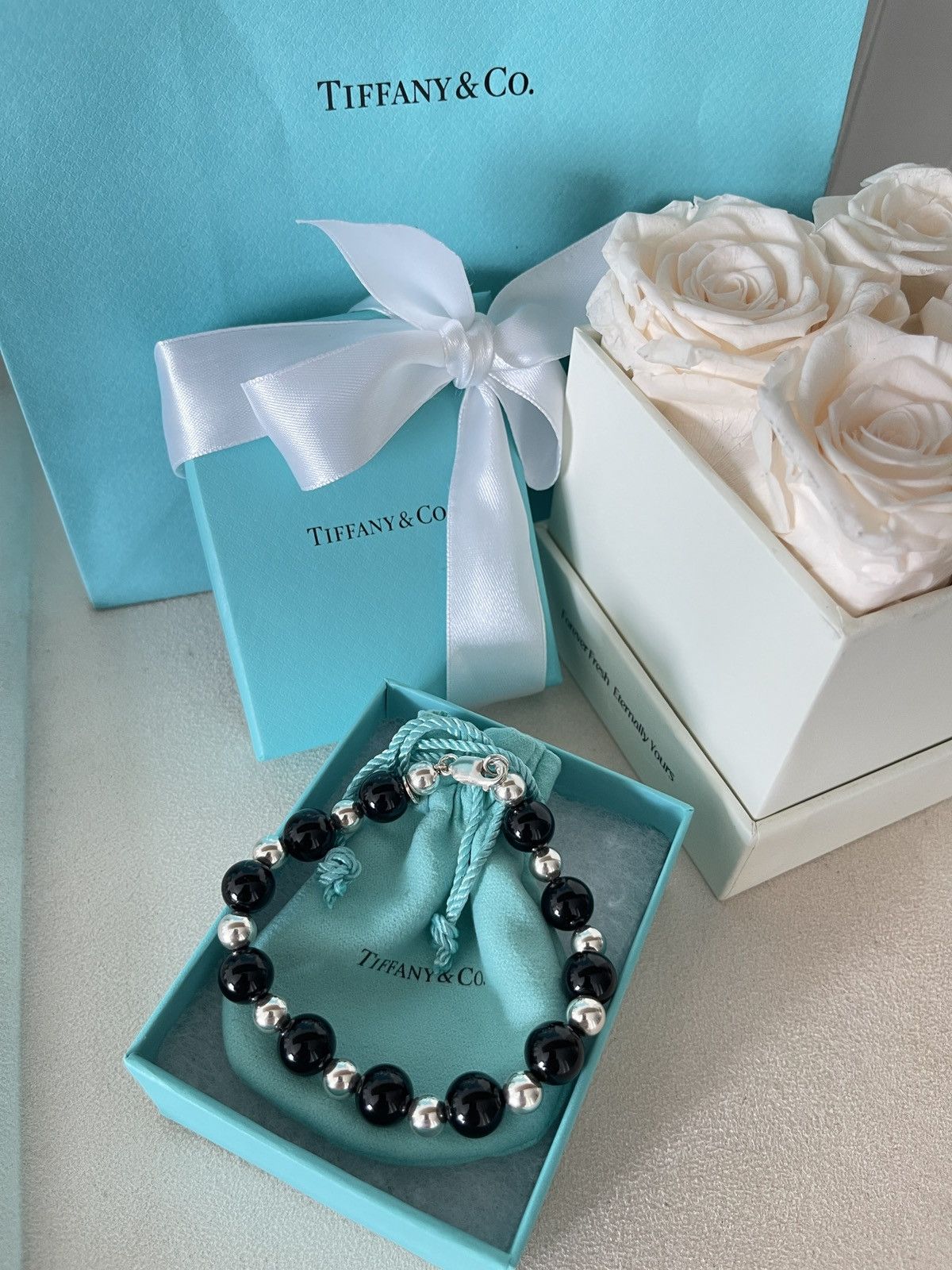 Tiffany & Co. Tiffany & Co. Black Onyx Silver Bracelet 10 mm Sz 8” in NEW Size ONE SIZE - 11 Thumbnail