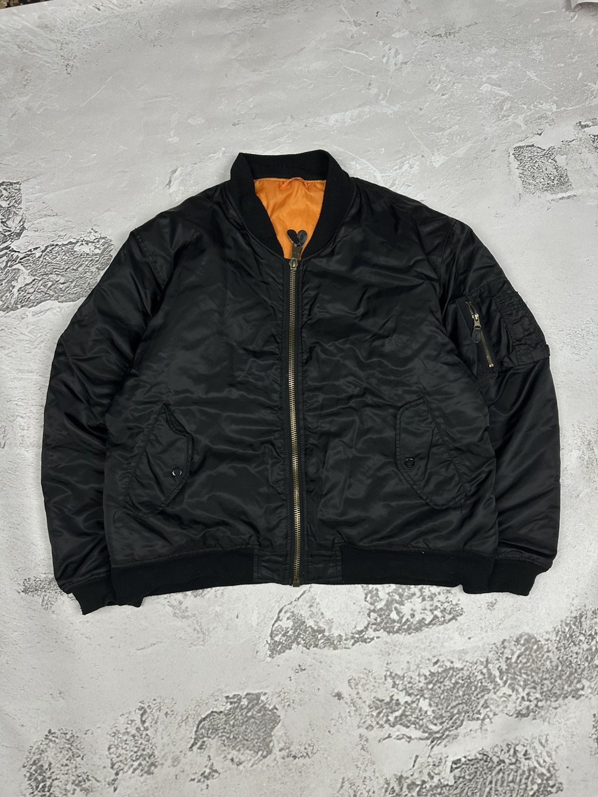 Vintage Vintage MA-1 Bomber Jacket Black Size XL Size US XL / EU 56 / 4 - 1 Thumbnail