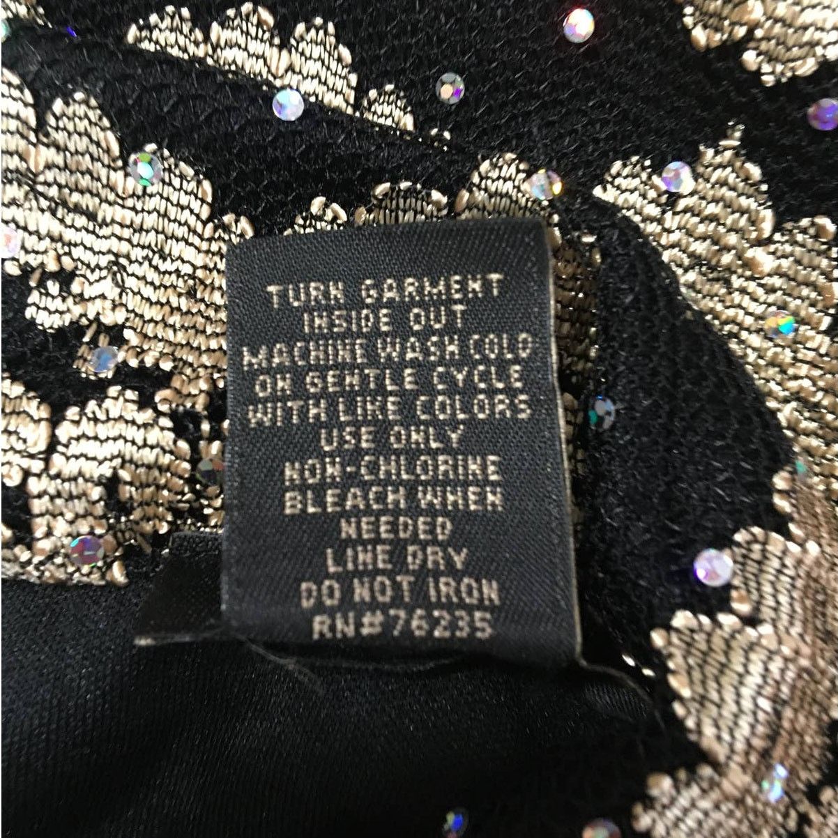Other Nue Options Large Black Tan Lace Sequins Top Choker Collar Size L / US 10 / IT 46 - 4 Thumbnail
