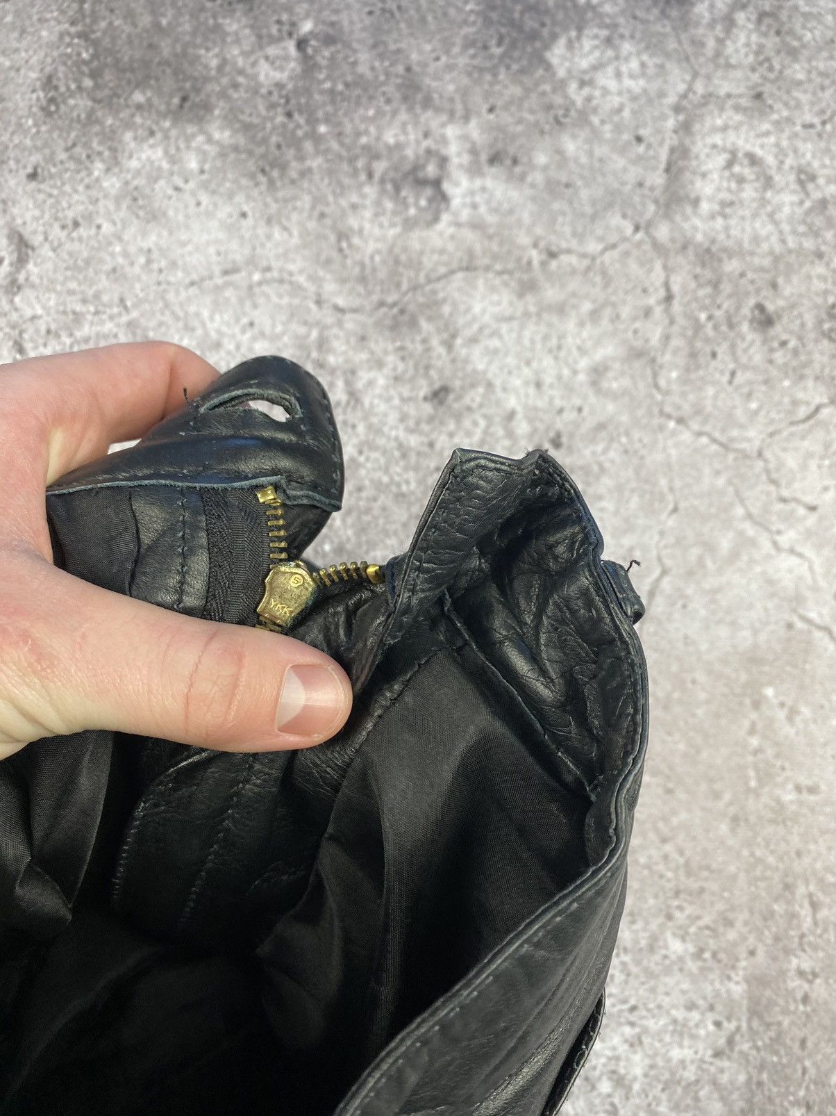 Leather × Vintage Mens Polo Leather Pants Japanese brand stripes motorcycle Size US 30 / EU 46 - 9 Thumbnail