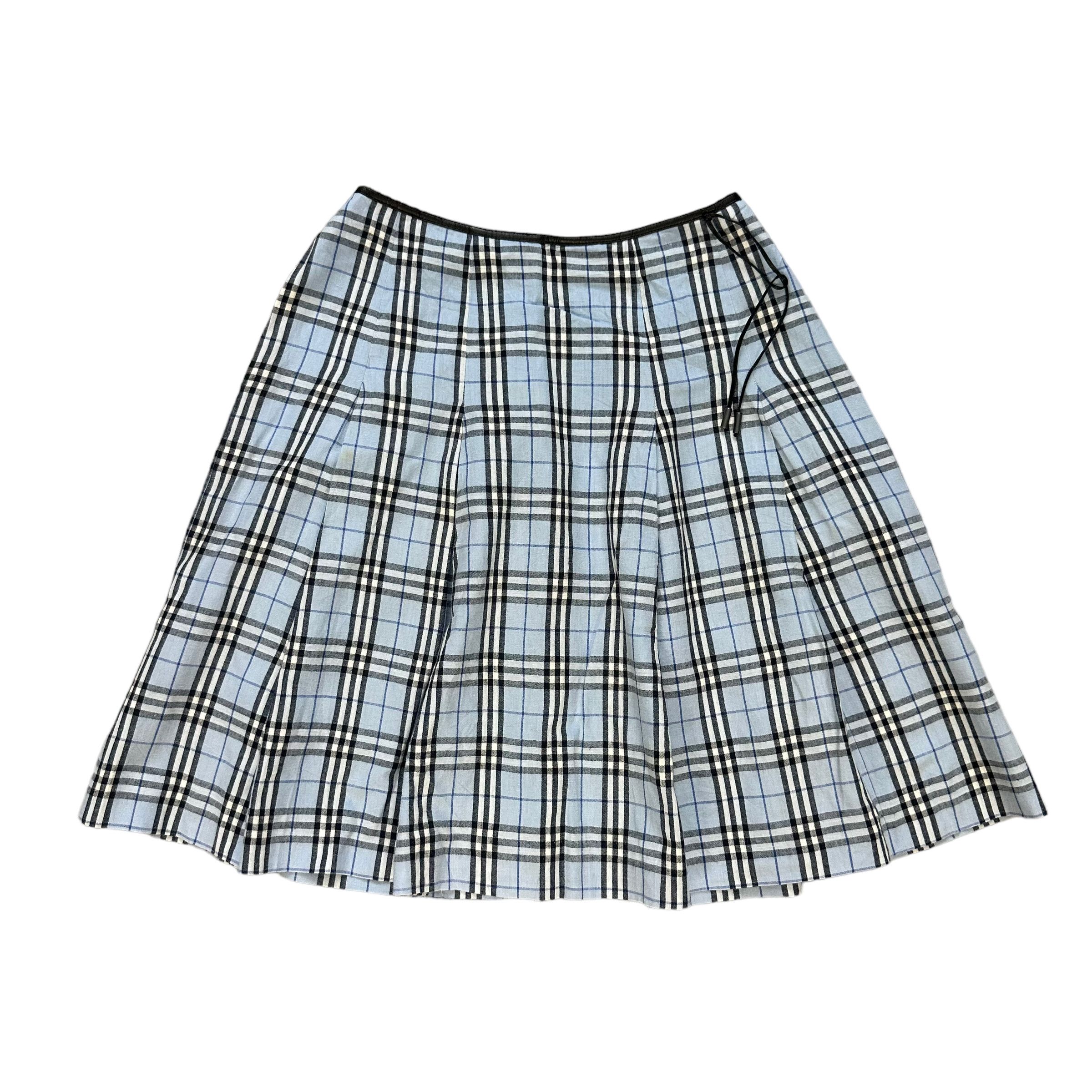 image of Burberry Baby Blue Nova Check Mini Skirts 7742-167, Women's (Size 24)