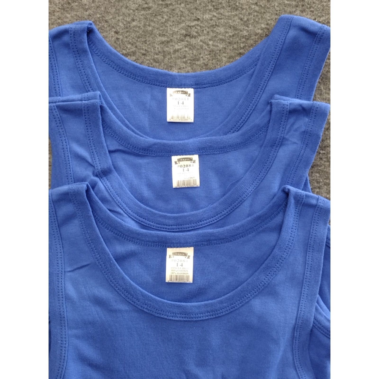 Superga Super Tank Top Women’s Blue 100% Cotton Sleeveless 3-Pack Size 14 Small Shirt Womens Tank Blue 3-Pack 14 Small 100% Cotton Sleeveless Tank Top Size S / US 4 / IT 40 - 3 Thumbnail