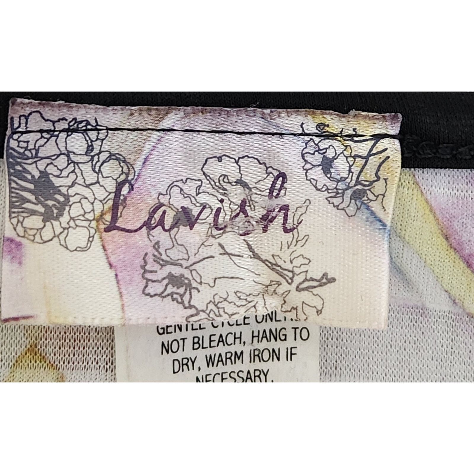 Other Lavish Cream Purple Ruffled Floral Print Top Large Stretch Size L / US 10 / IT 46 - 4 Thumbnail