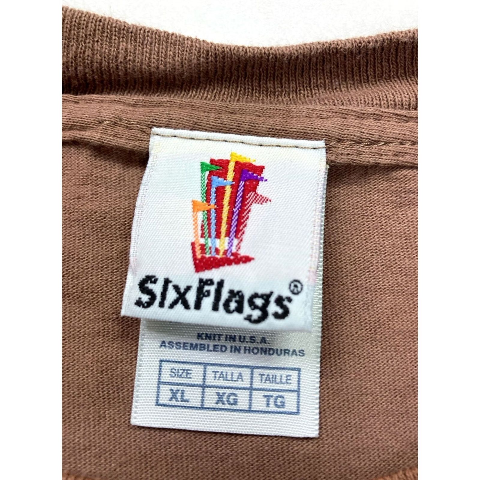 Vintage VINTAGE Six Flags Scream Skull Orlando Graphic T-shirt Men XL Brown Size US XL / EU 56 / 4 - 6 Thumbnail