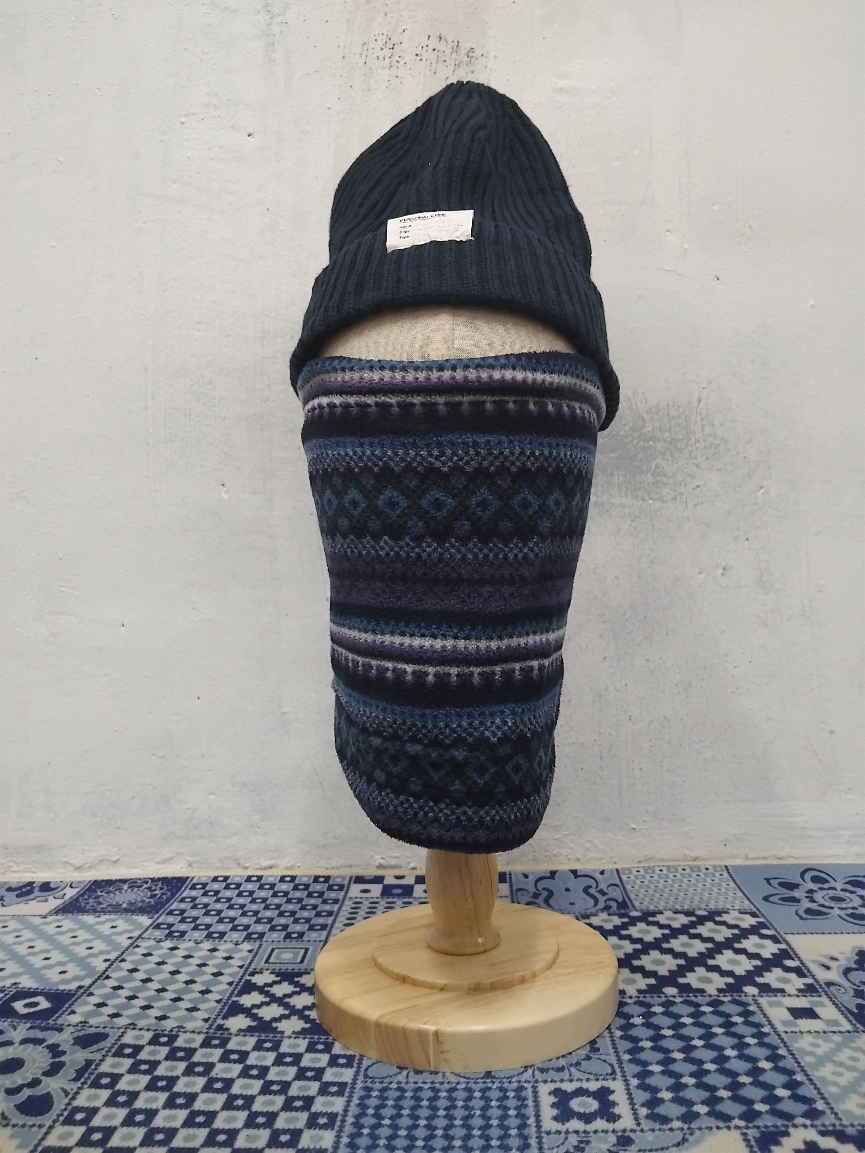 Japanese Brand Abstract blue colour head mask Size ONE SIZE - 1 Thumbnail