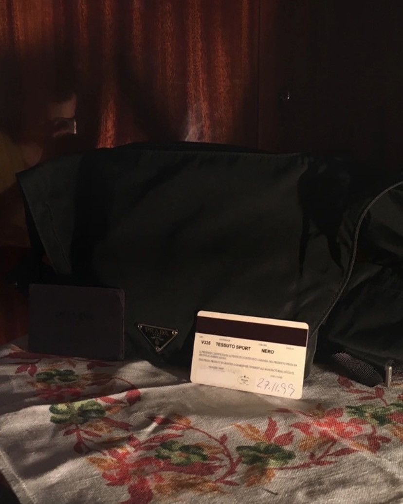 Prada Vintage Prada Nylon Messenger Bag - Black Size ONE SIZE - 2 Thumbnail