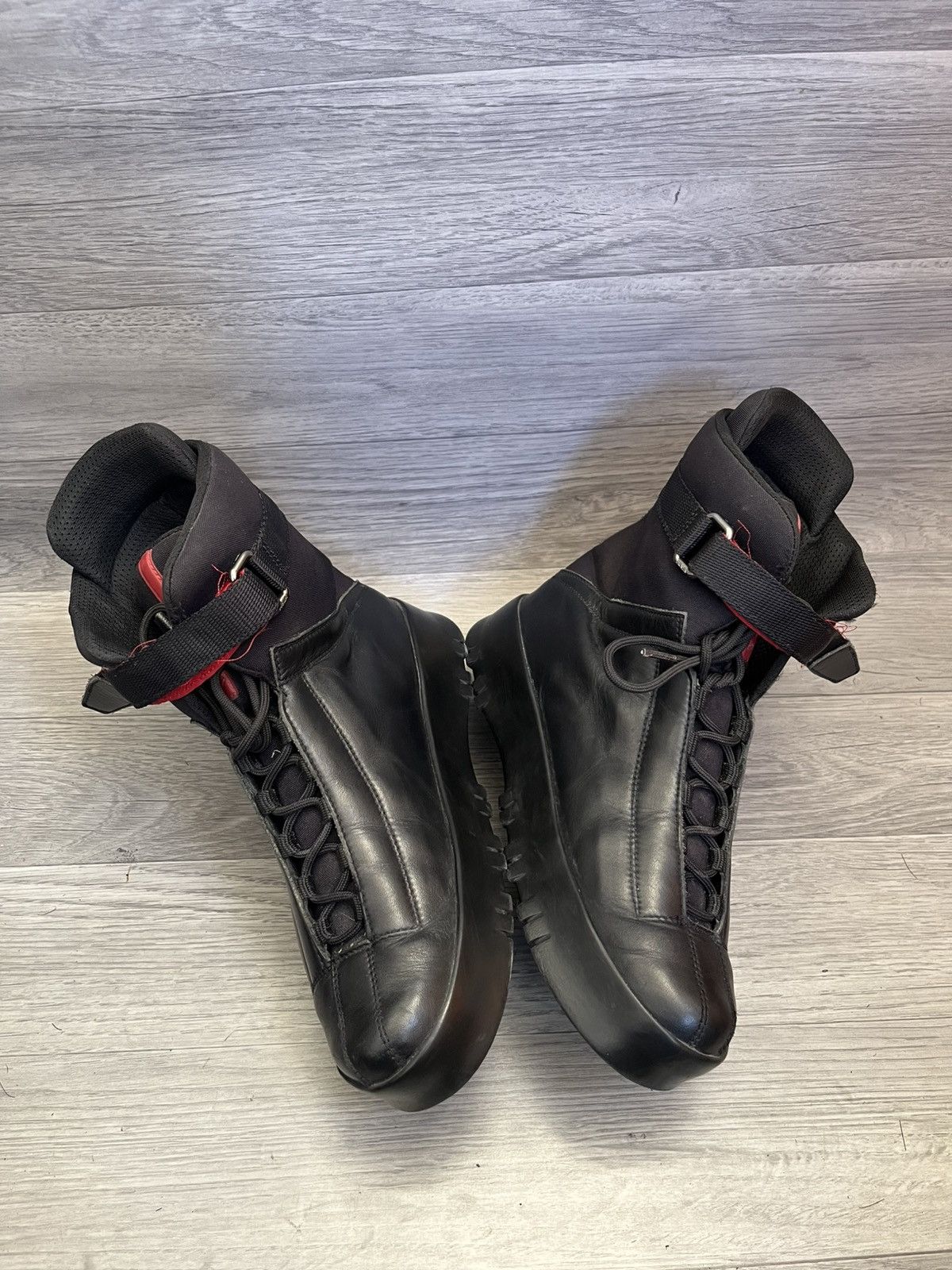 Prada Vintage 00's Prada linea rossa platform rubber sole sz 38.5 Size US 8.5 / IT 38.5 - 8 Thumbnail