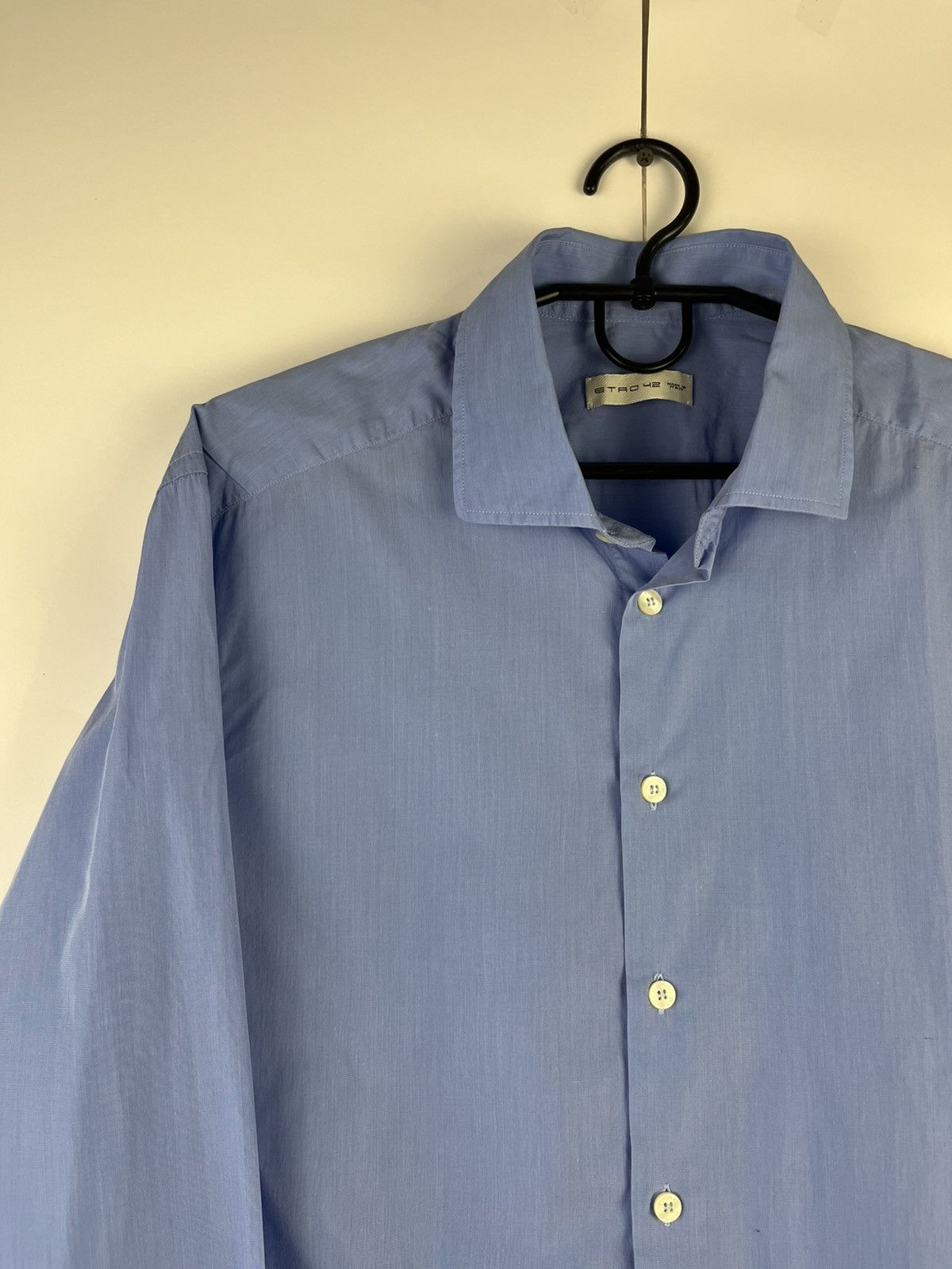 Etro Etro Luxury Solid Long Sleeve Shirt Button Up Made in Italy Size US L / EU 52-54 / 3 - 2 Thumbnail