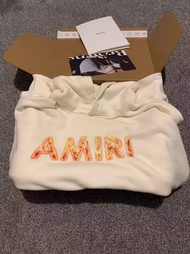Amiri White flame hoodie 2501-Nextarrow