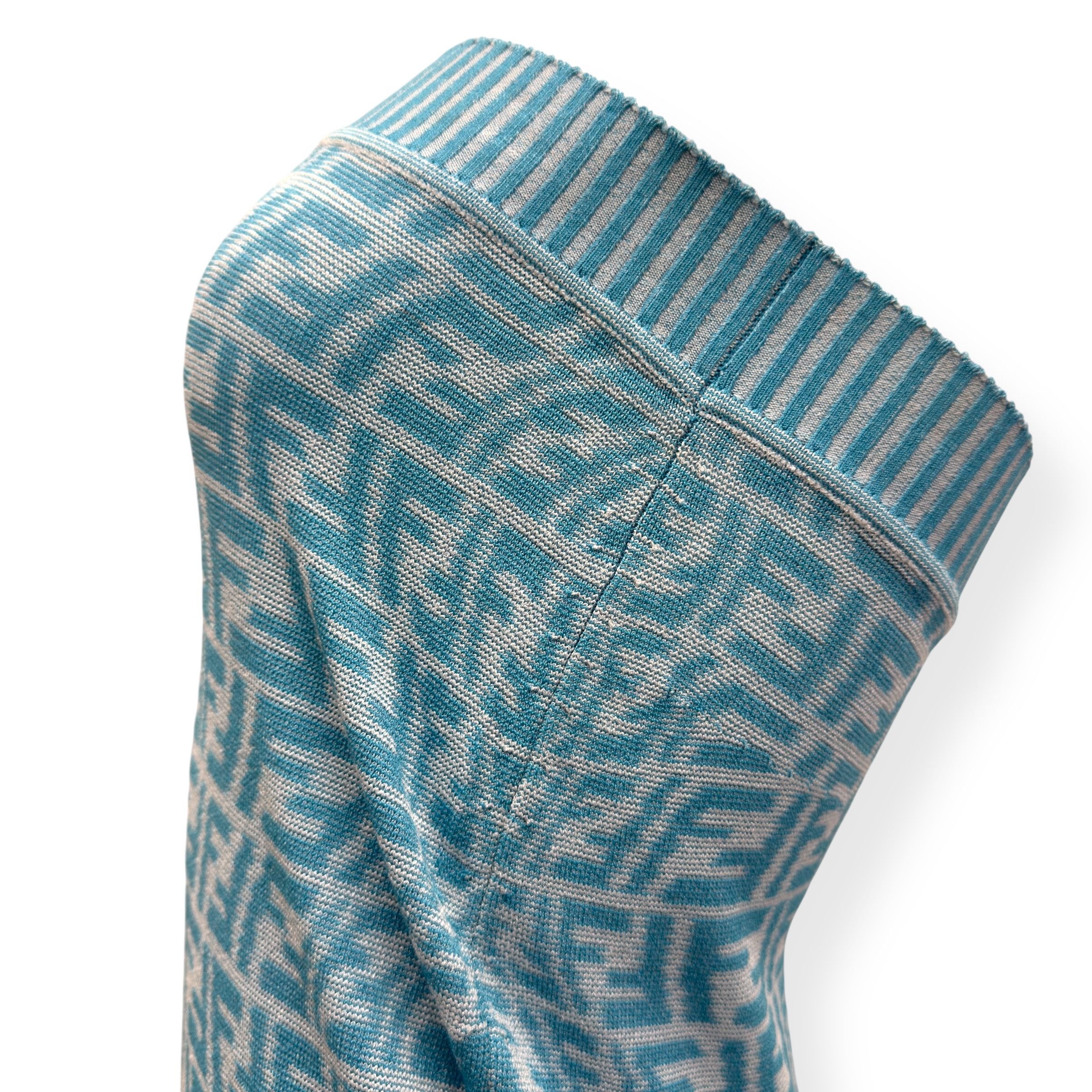 Fendi FENDI FF VERTIGO-JACQUARD KNIT MINI DRESS BLUE 36 / XS Size XS / US 0-2 / IT 36-38 - 4 Thumbnail