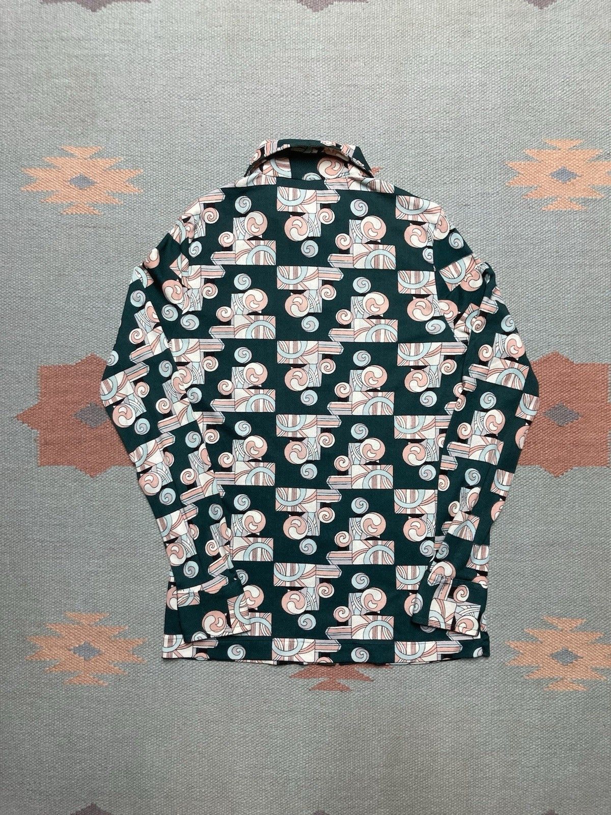 Vintage 70s polyester disco shirt Bronson California abstract wome M Size M / US 6-8 / IT 42-44 - 5 Thumbnail