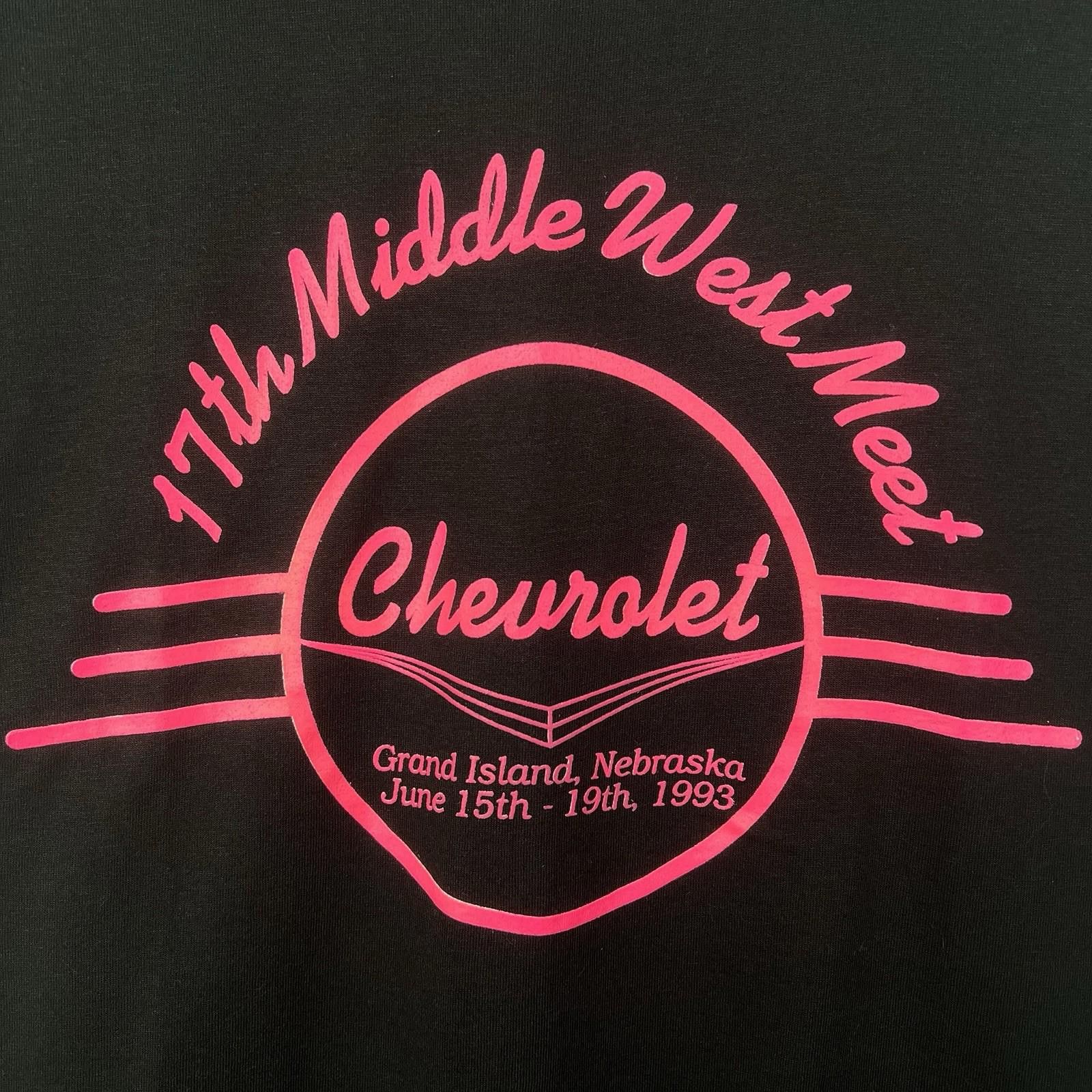 Chevrolet Vintage 90s Chevrolet Nebraska Car Meet Black T Shirt Large Size US L / EU 52-54 / 3 - 2 Thumbnail