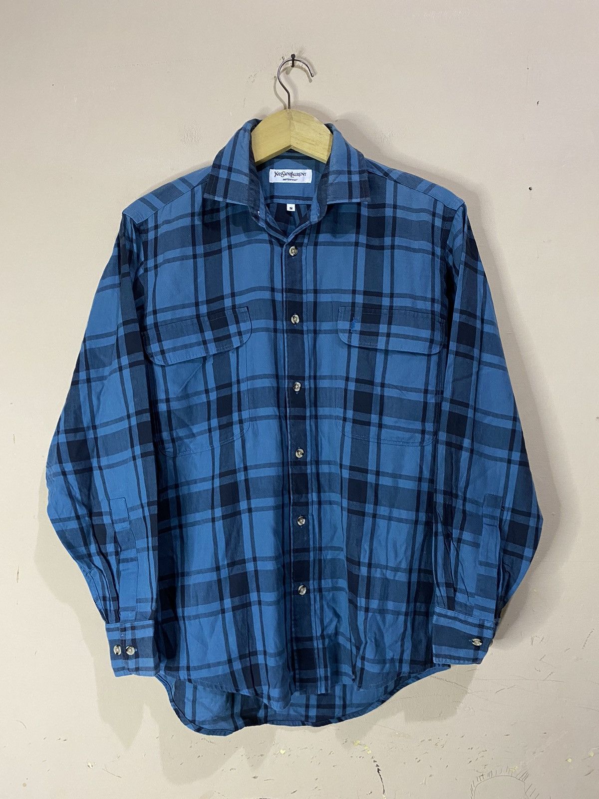 Saint Laurent Paris Vintage Yves Saint Laurent Checkered Plaid Button Shirt Size US S / EU 44-46 / 1 - 1 Thumbnail