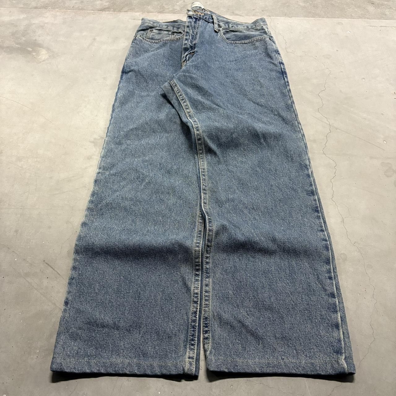 Vintage CRAZY Vintage Y2K/2000s Baggy Dark Blue Wash Skater Style Streetwear Denim Jeans! Size US 36 / EU 52 - 3 Thumbnail