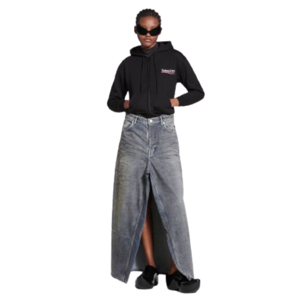 Balenciaga o1srvl11e1224 Apron Pants Skirt in Blue Size 27" / US 4 / IT 40 - 4 Thumbnail