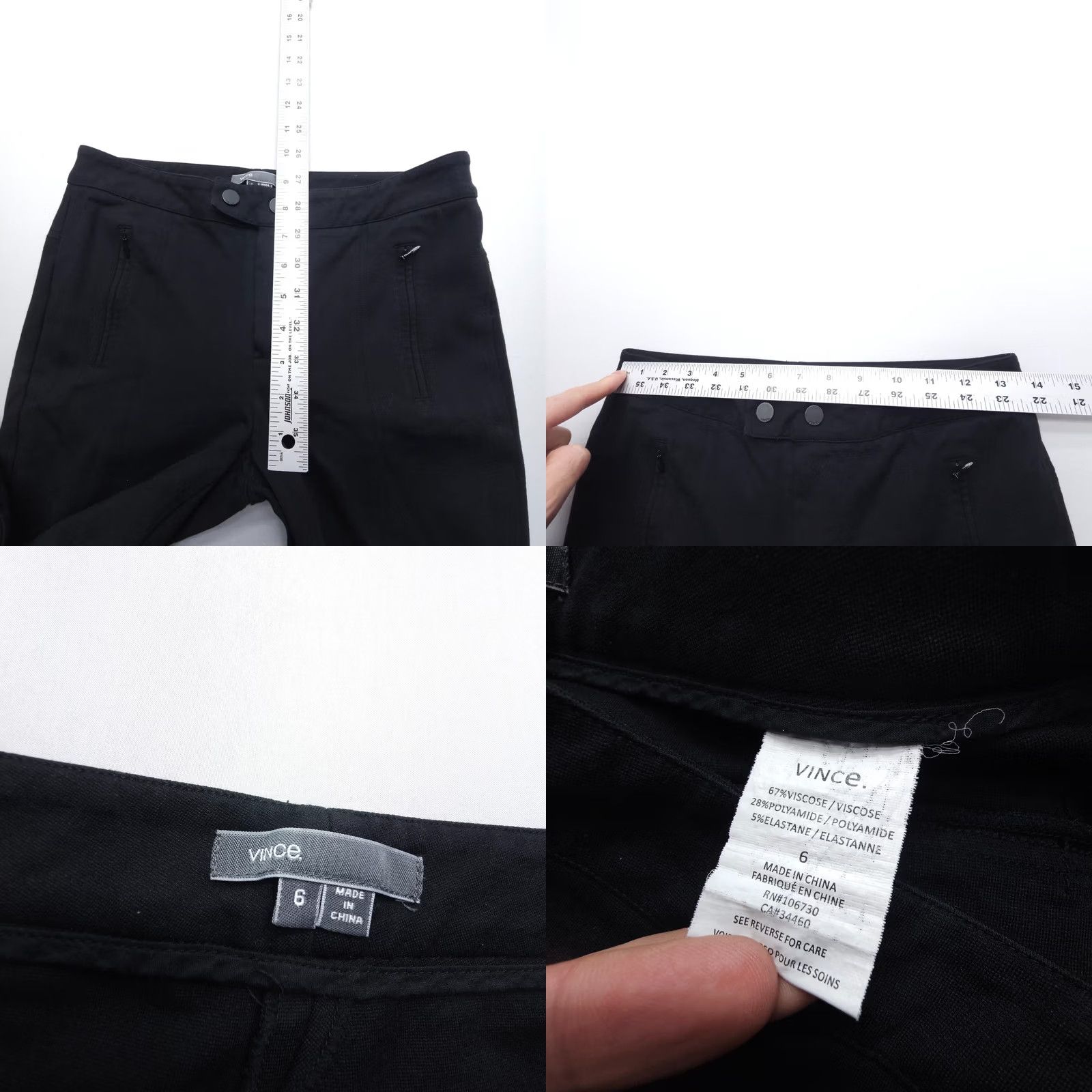 Vince Vince Skinny Ponte Pants Size 6 Black Career Slim Stretch Office Work Pants Dress Womens Skinny Black 6 Vince Size 28" / US 6 / IT 42 - 8 Thumbnail