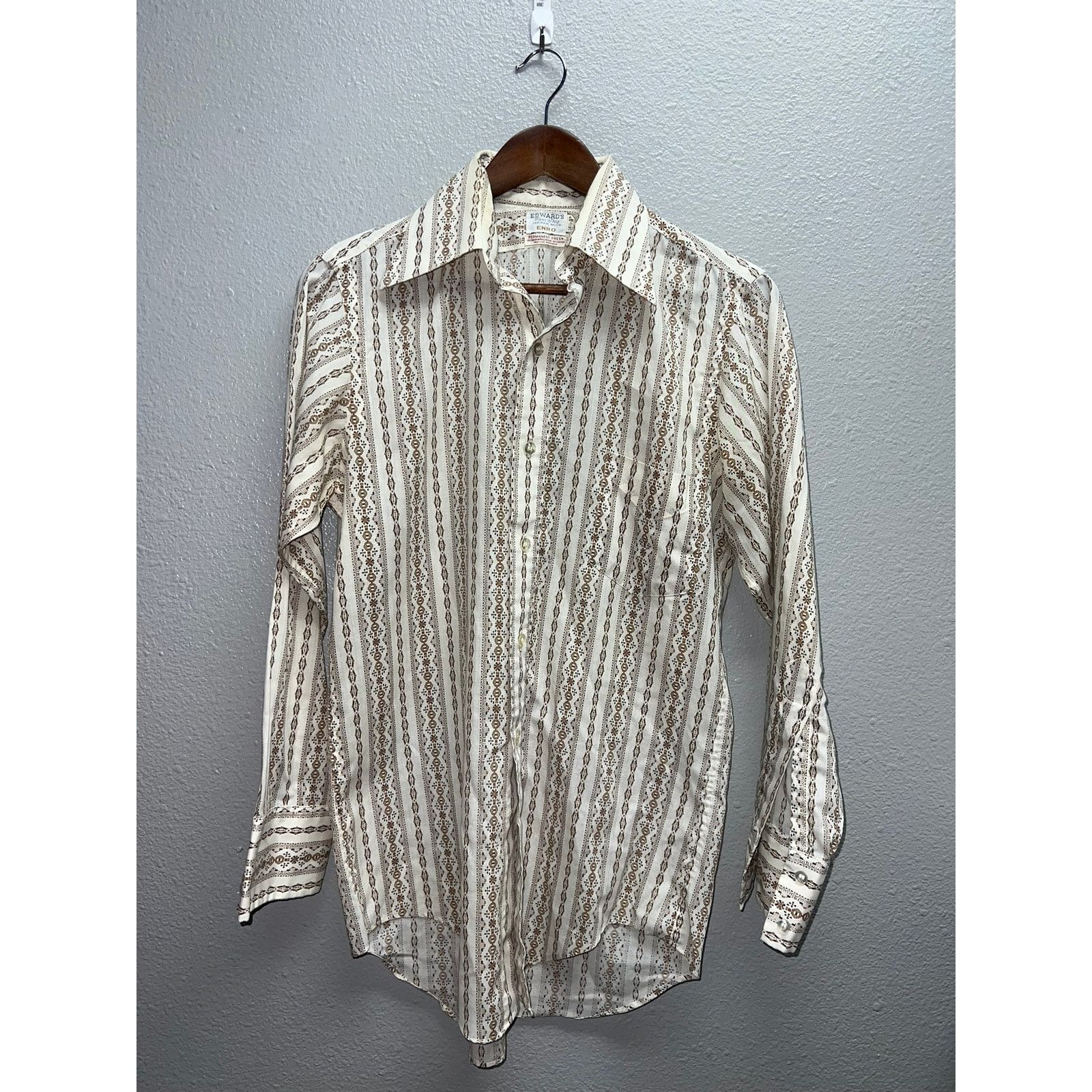 Vintage Vintage Geometrical Button Up Shirt Edwards Enro Dacron M Size US M / EU 48-50 / 2 - 1 Thumbnail