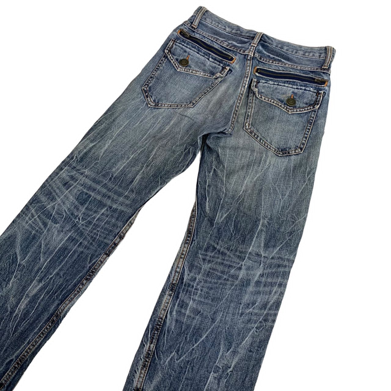 Japanese Brand × PPFM Japanese Brand Zipper Lightning Jeans Distressed Jeans Size US 27 - 5 Thumbnail