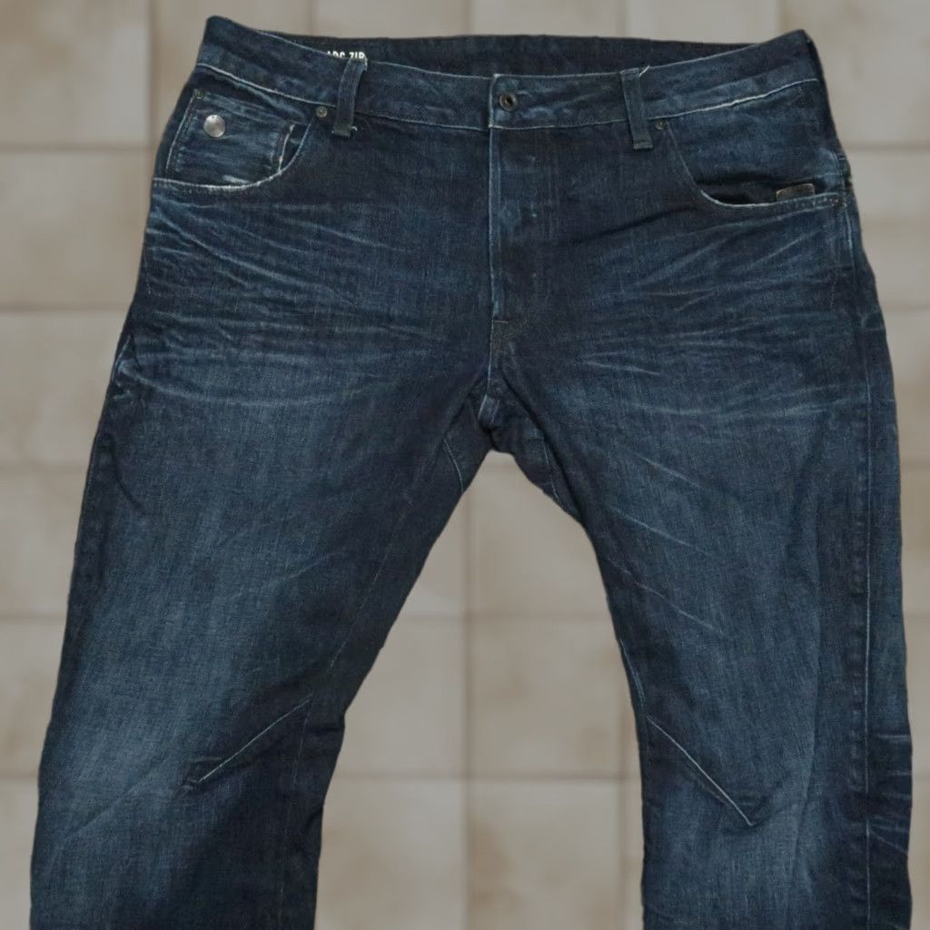 G-Star G Star Jeans Mens 36x32 Arc Slim 5-Pocket Denim Button Fly Blue - 3D Straight Fit, Regular, 36 Waist, 32 Inseam, Cotton, Vintage No, G-Star Arc Size US 36 / EU 52 - 1 Thumbnail