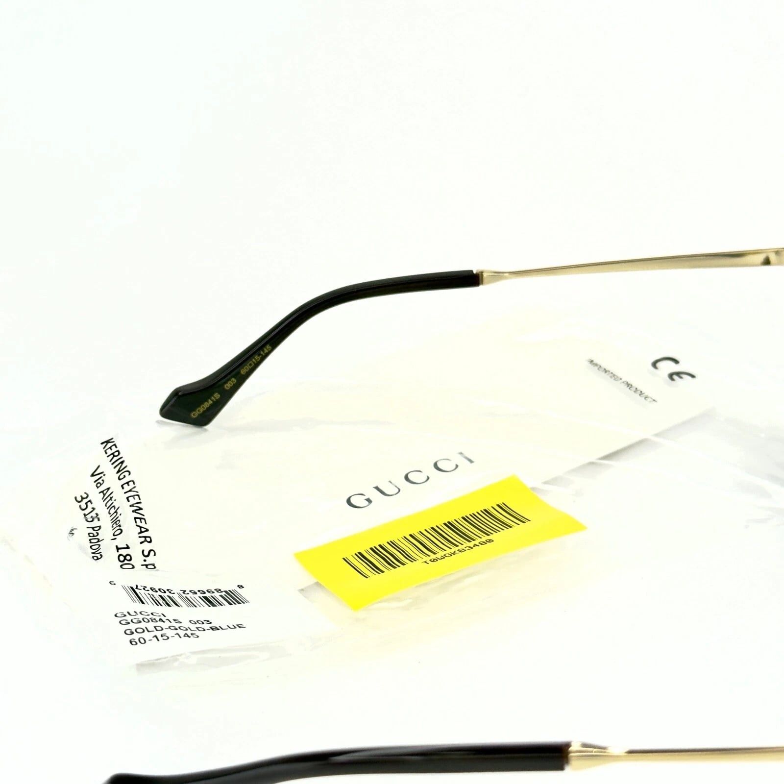 Gucci GUCCI GG0841S 0841 Retro Gold Blue Metal Logo Sunglasses 003 Size ONE SIZE - 2 Thumbnail
