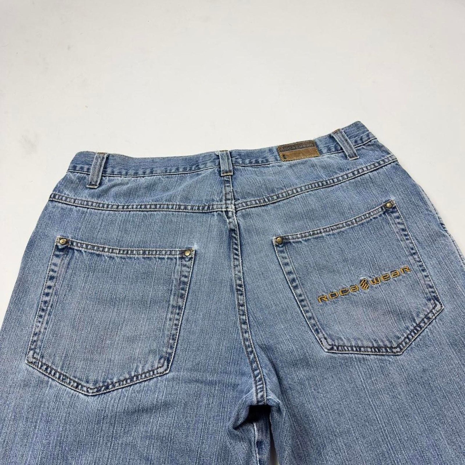 Rocawear × StraightFaded Y2K Rocawear Rave Pipe Wideleg Grunge Denim Streetwear pants Size US 36 / EU 52 - 4 Thumbnail