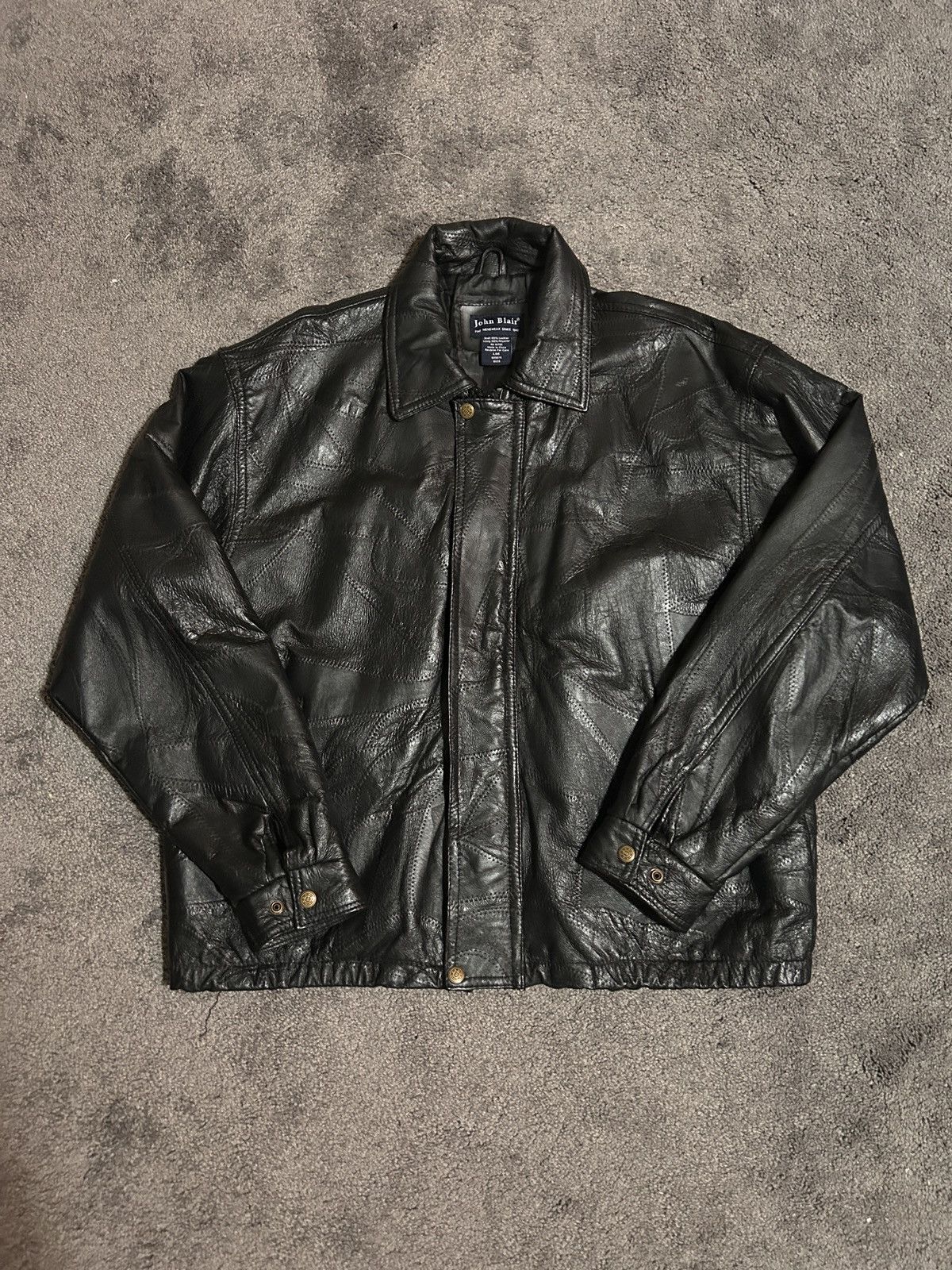 Vintage Vintage Black Patchwork Leather Jacket Size US L / EU 52-54 / 3 - 2 Thumbnail